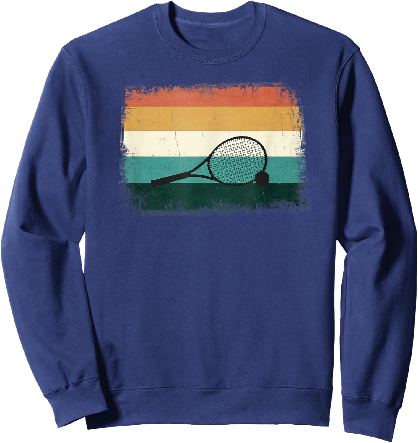 Retro Tennis Rackets / Racquets: Cool Vintage Tennis Player Sweatshirt - Sweatshirt | Navy