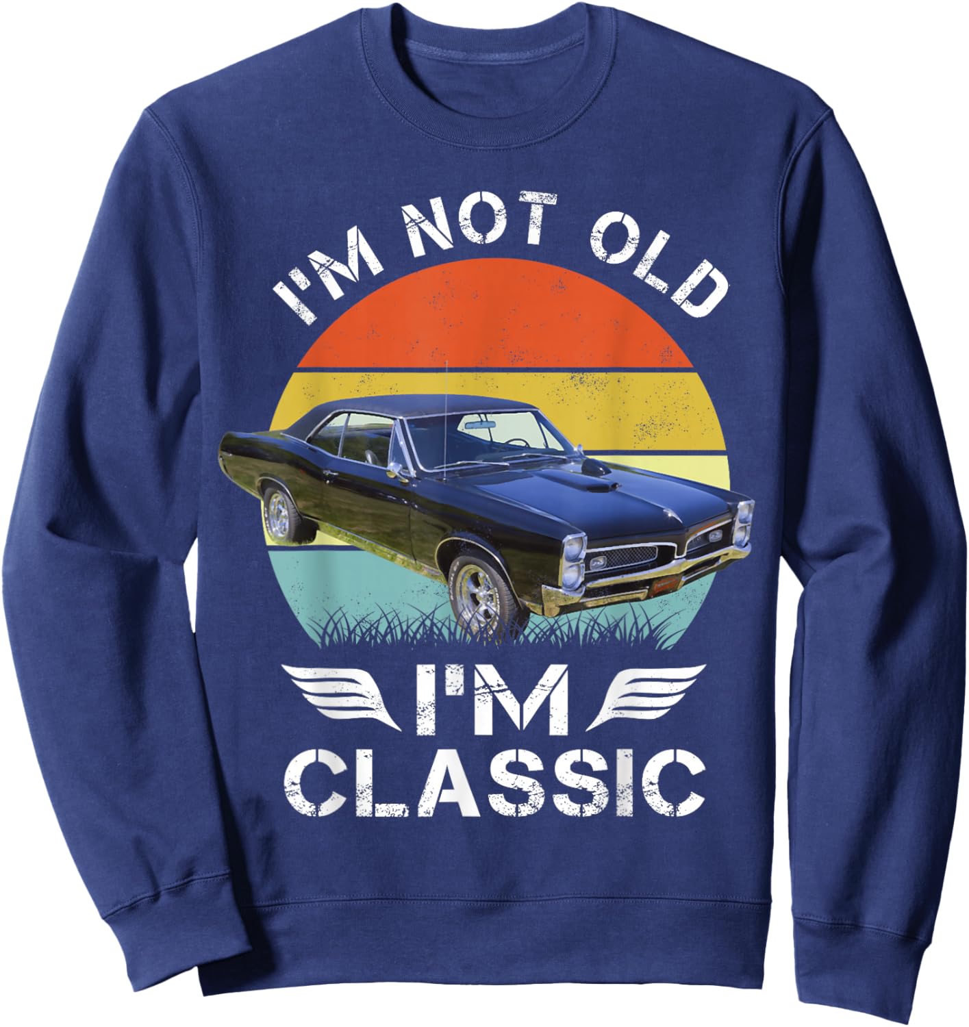 1967 67 GTO Classic Car Old School Muscle Car Sweatshirt - Sweatshirt | Navy