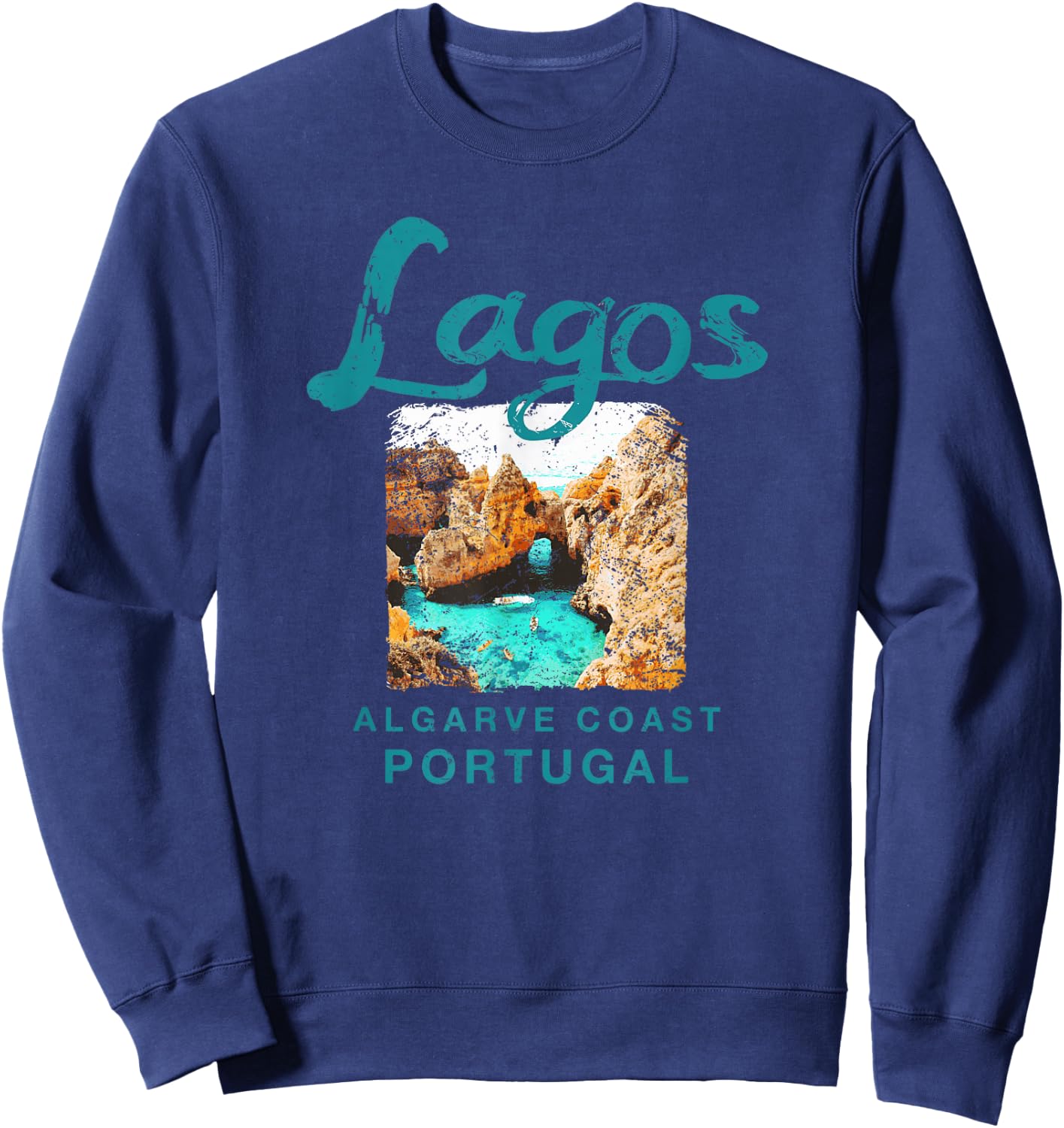 Lagos Portugal Algarve Coast Vintage Portuguese Sweatshirt - Sweatshirt | Navy