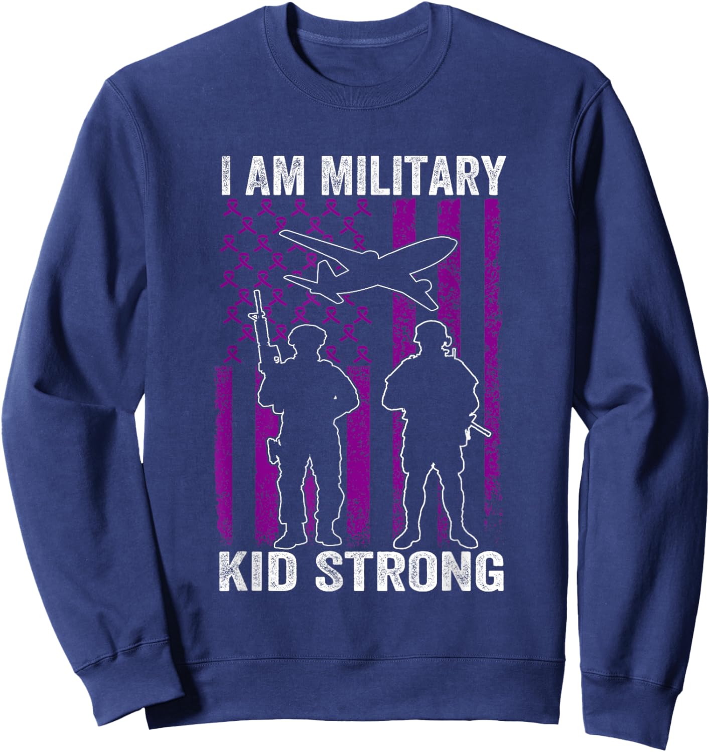 I Am Military Kid Strong Month Of The Military Child Army Sweatshirt - Sweatshirt | Navy