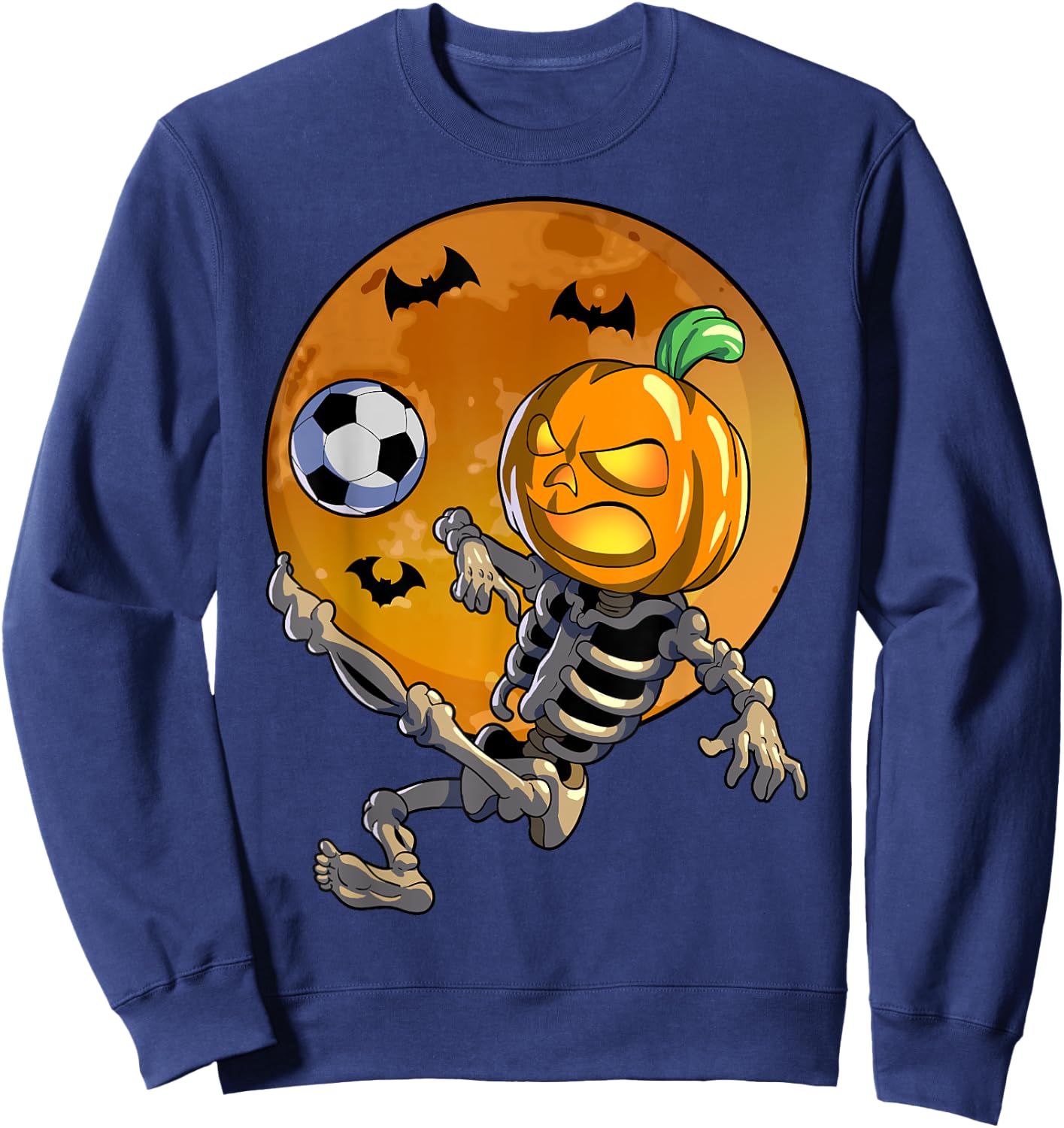 Soccer Skeleton Halloween Men Boys Soccer Halloween Sweatshirt - Sweatshirt | Navy