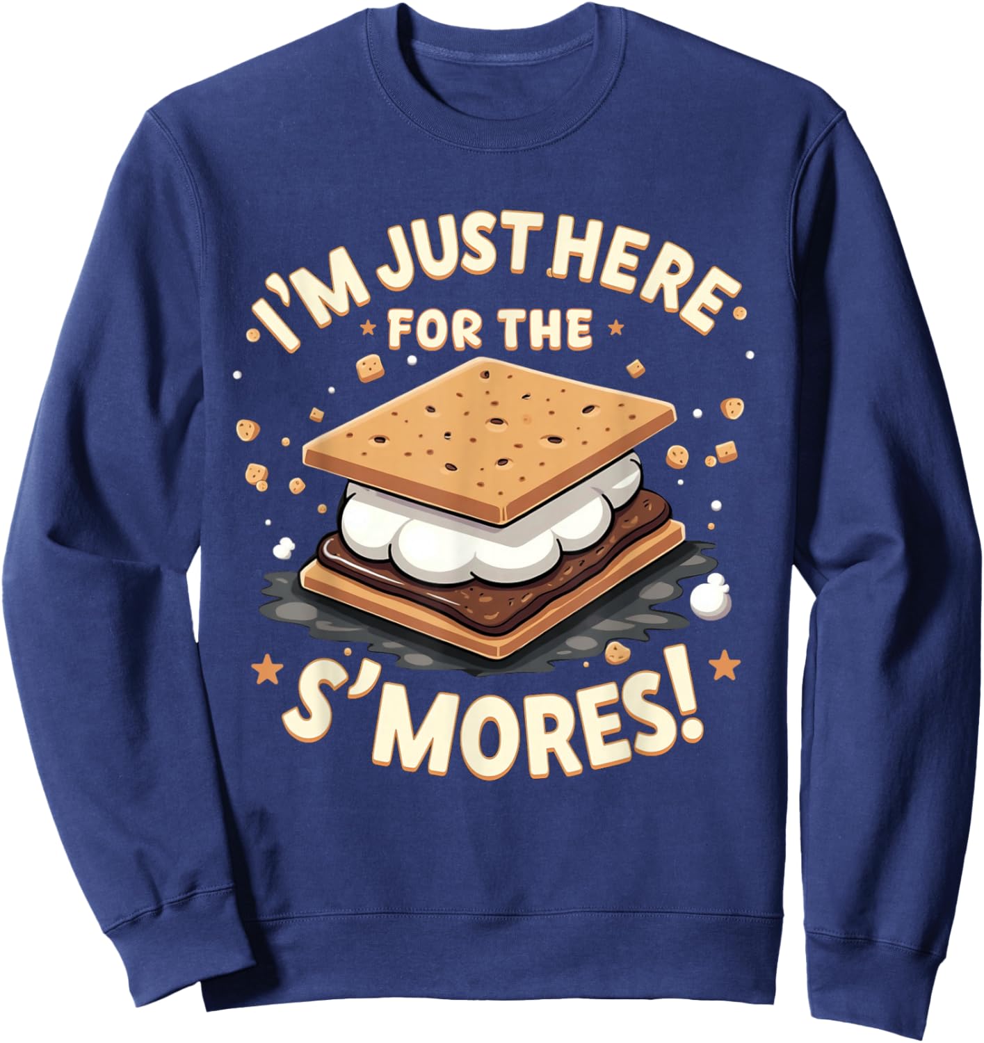 Smores Lover I'm Just Here For The S'mores! S'more Campfire Sweatshirt - Sweatshirt | Navy