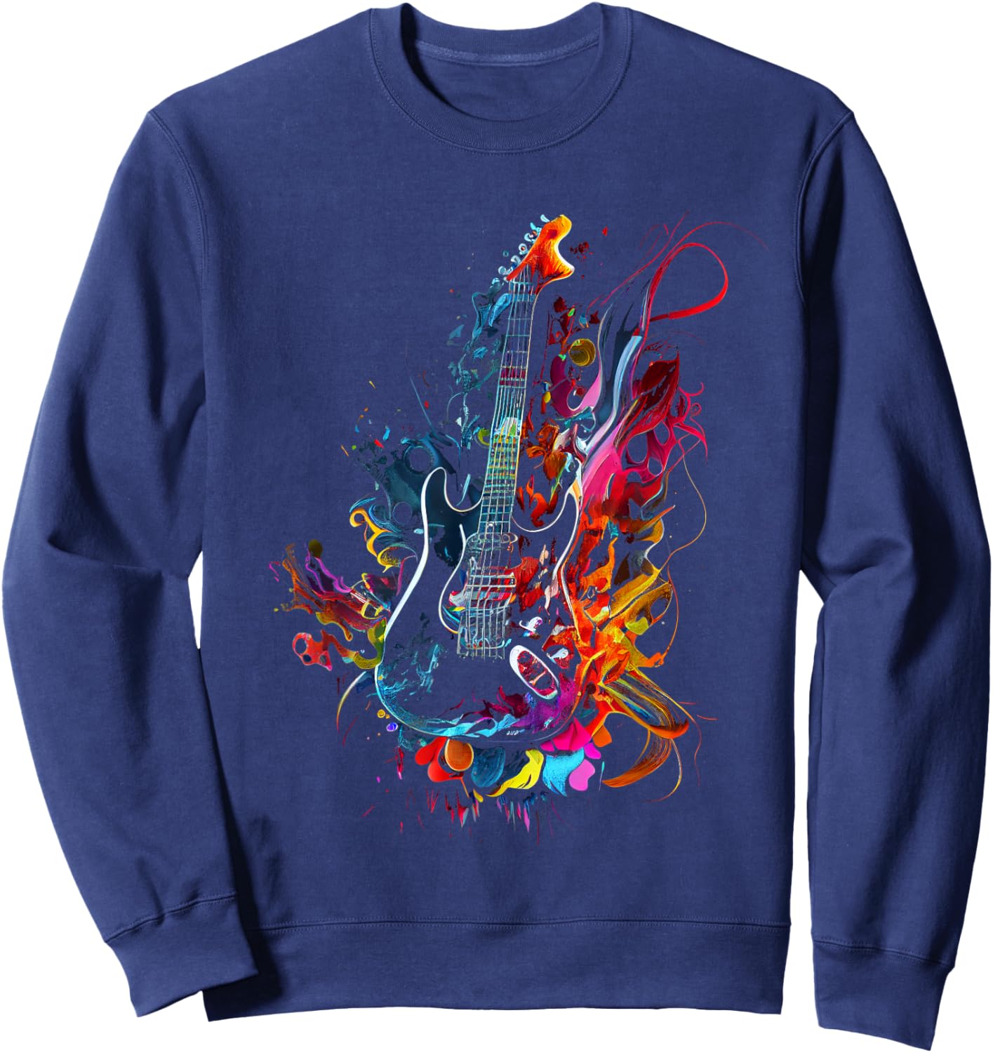 Electric Guitar Design Colorful Musician Guitar Gift Gui Sweatshirt - Sweatshirt | Navy