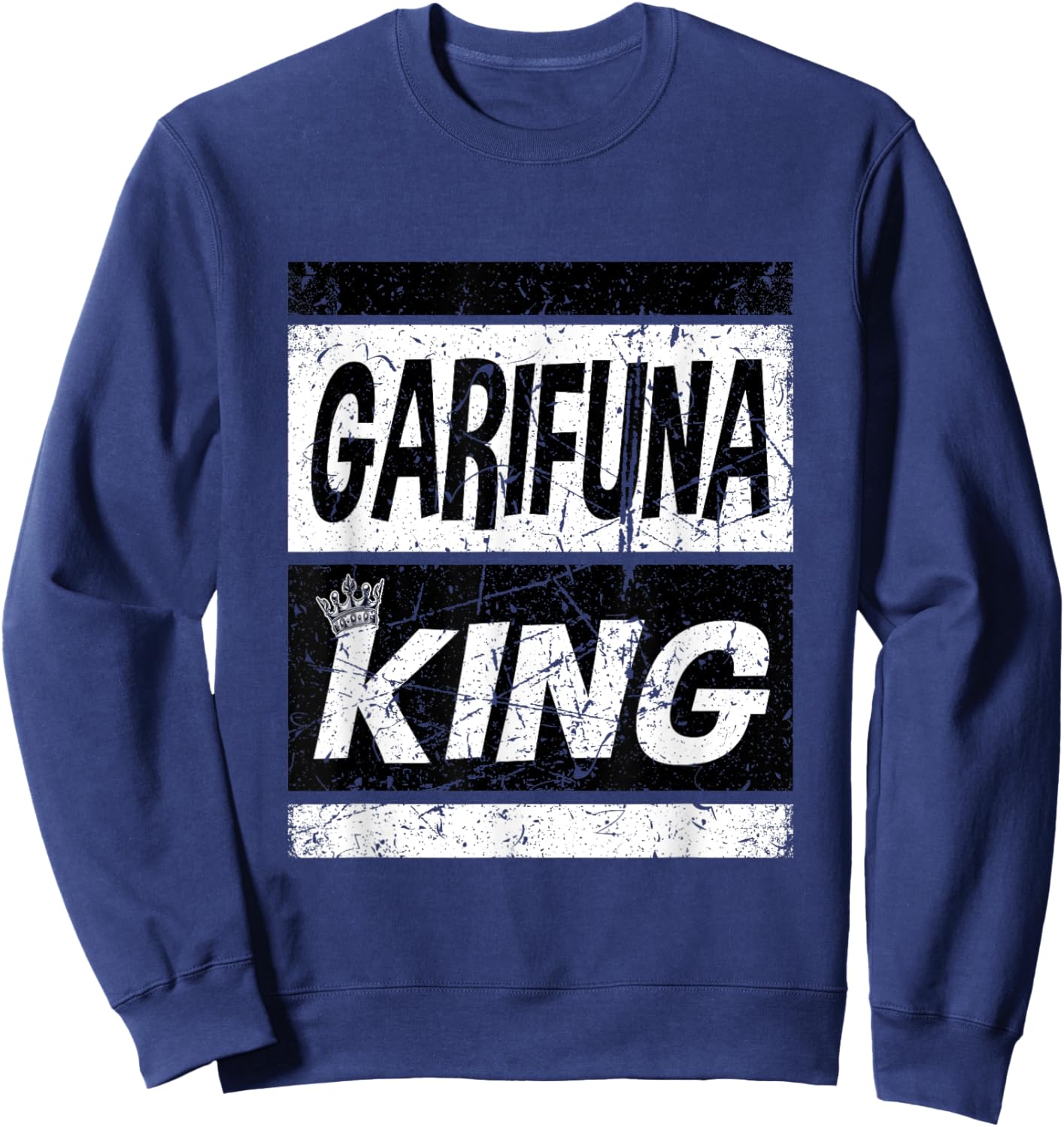 Retro Garifuna King Shirt Afro Caribbean For Kids Men Sweatshirt - Sweatshirt | Navy