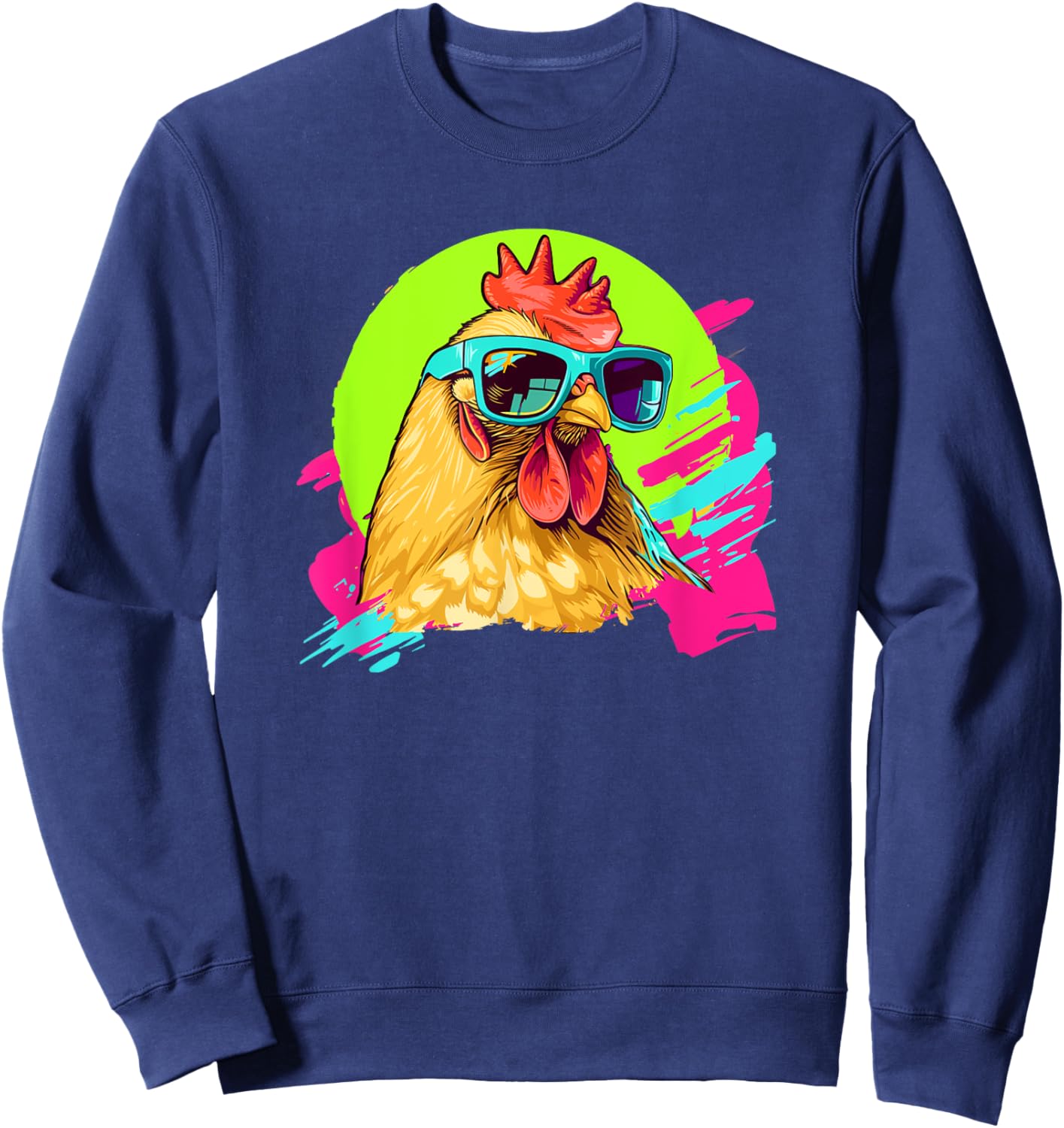 Funny Retro Vintage 80s Buff Orpington Chicken Lover Sweatshirt - Sweatshirt | Navy