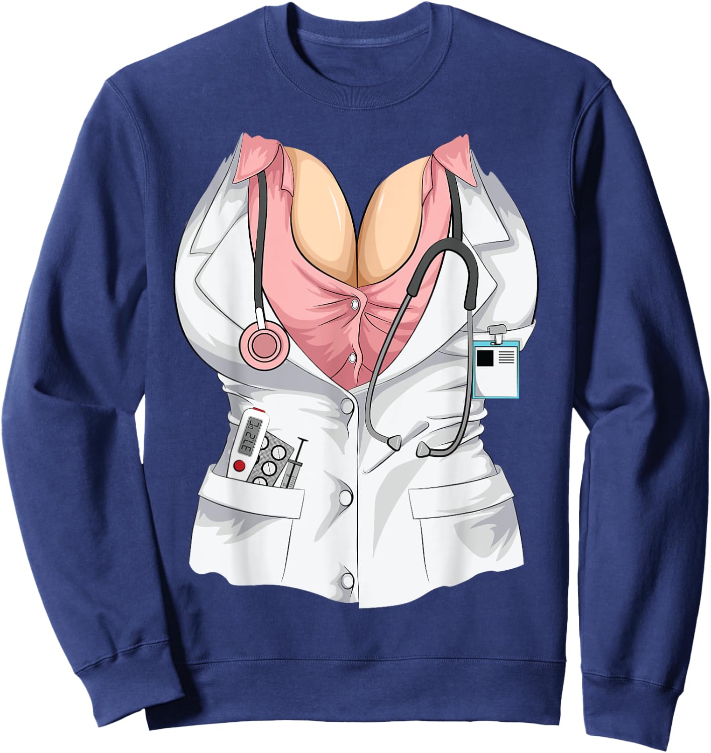 Cool Sexy Doctor Halloween Costume | Funny Lazy DIY Gift Sweatshirt - Sweatshirt | Navy