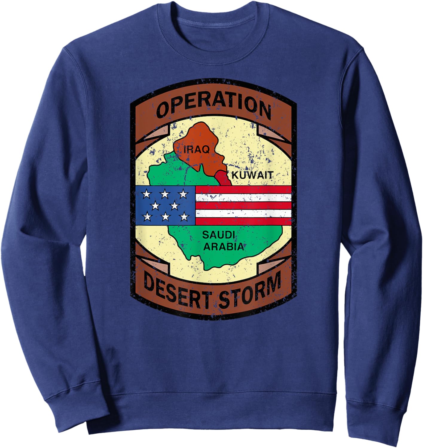 Military Gulf War Operation Desert Storm USA Insignia Sweatshirt - Sweatshirt | Navy