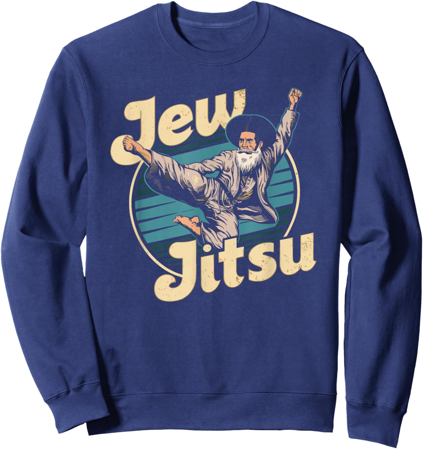 Jewish Karate Jitsu Hanukkah Jiu Jitsu Martial Arts Dance Sweatshirt - Sweatshirt | Navy