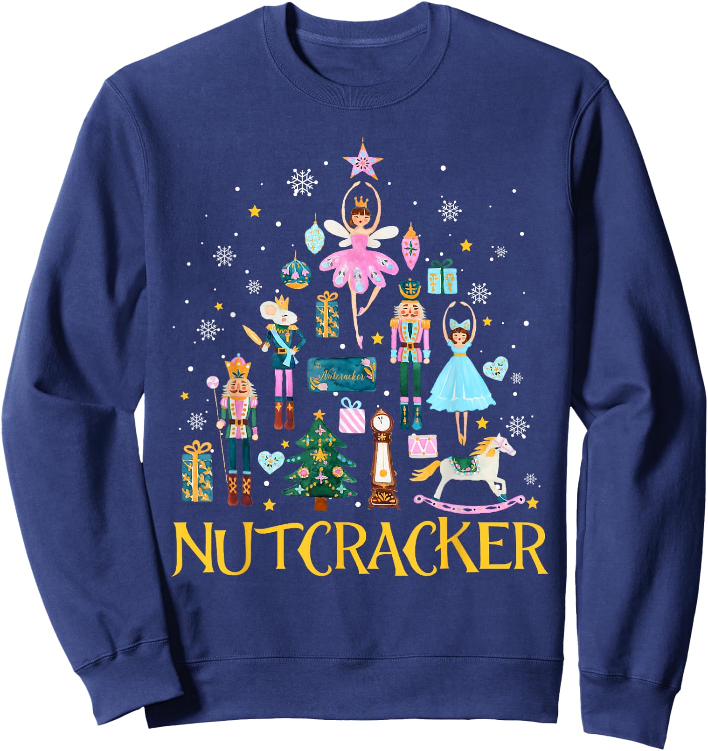 Nutcracker Crackin' Merry Christmas Xmas Pajamas Holiday Sweatshirt - Sweatshirt | Navy