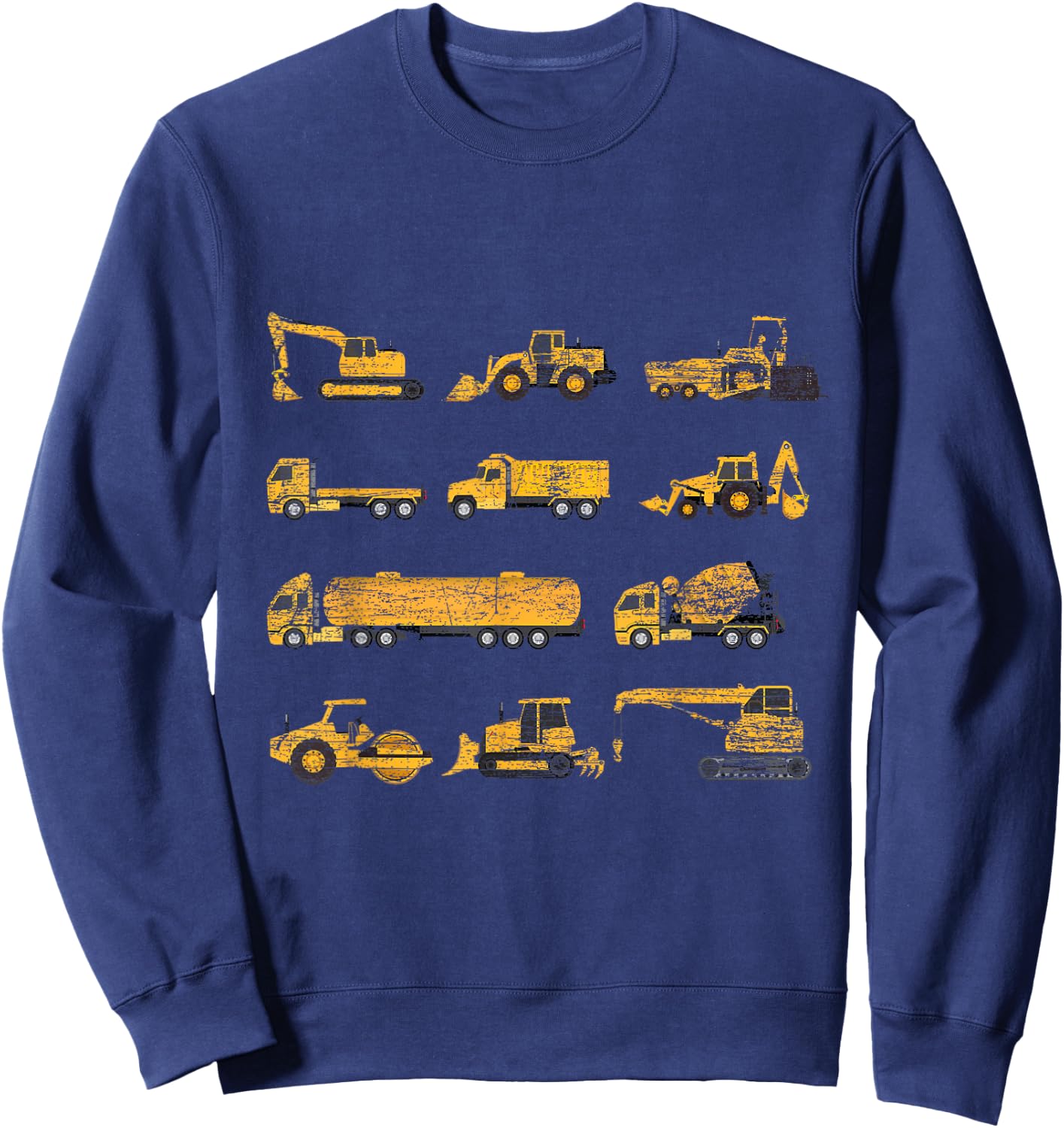 Construction Worker Toddler Boys Kids Excavator Sweatshirt - Sweatshirt | Navy
