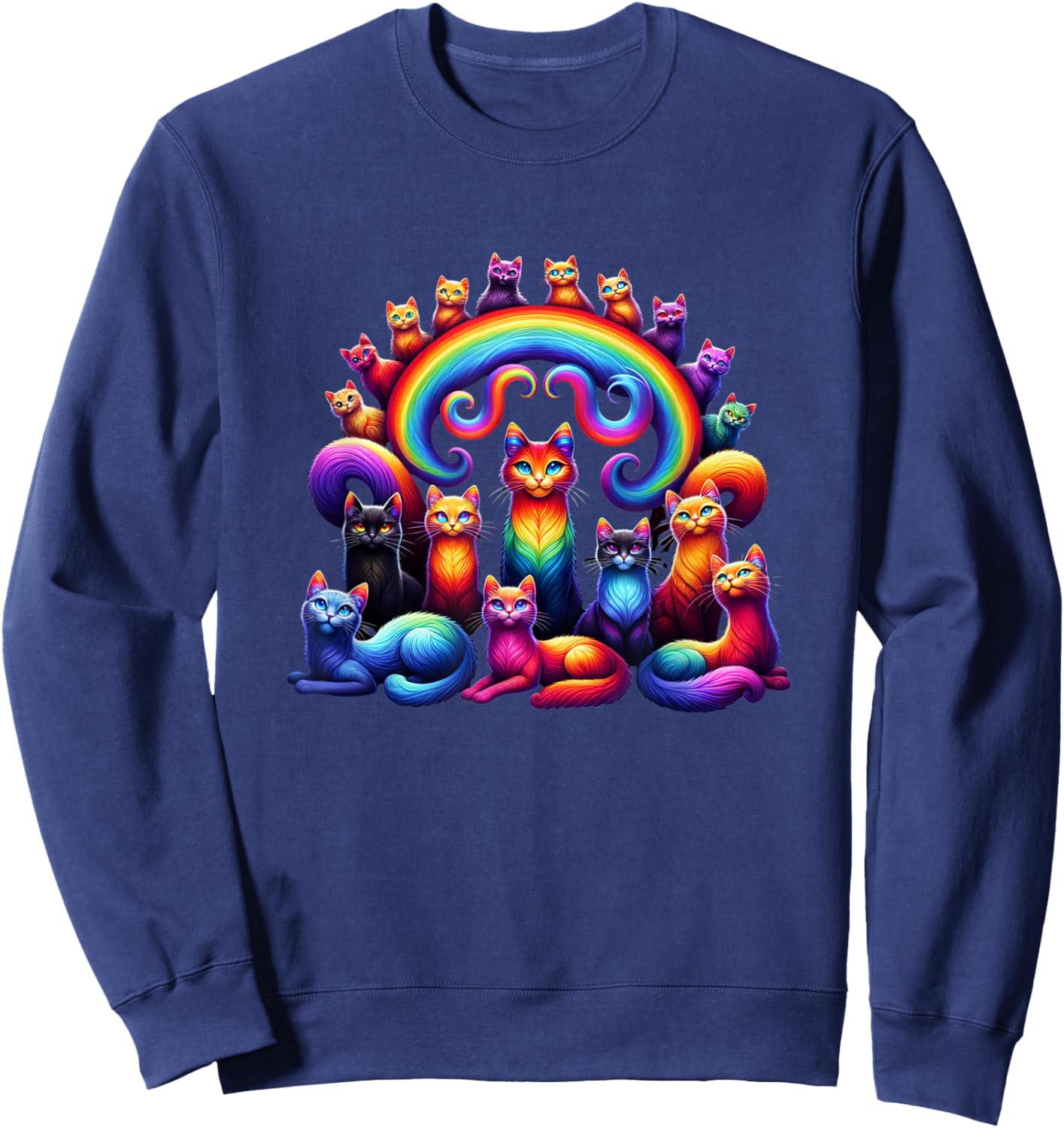 Cats in a Rainbow Sweatshirt - Sweatshirt | Navy