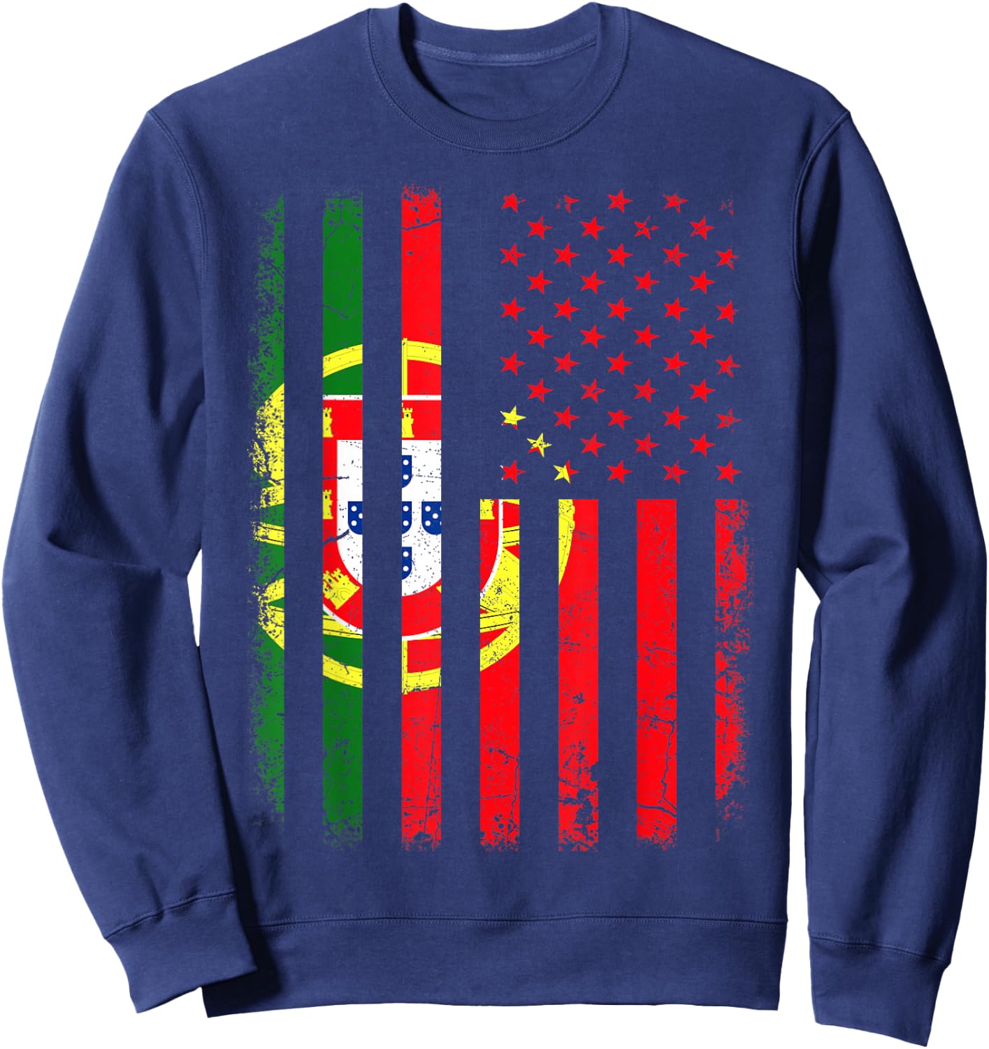 Portuguese American Flag Portugal America Pride Heritage Sweatshirt - Sweatshirt | Navy