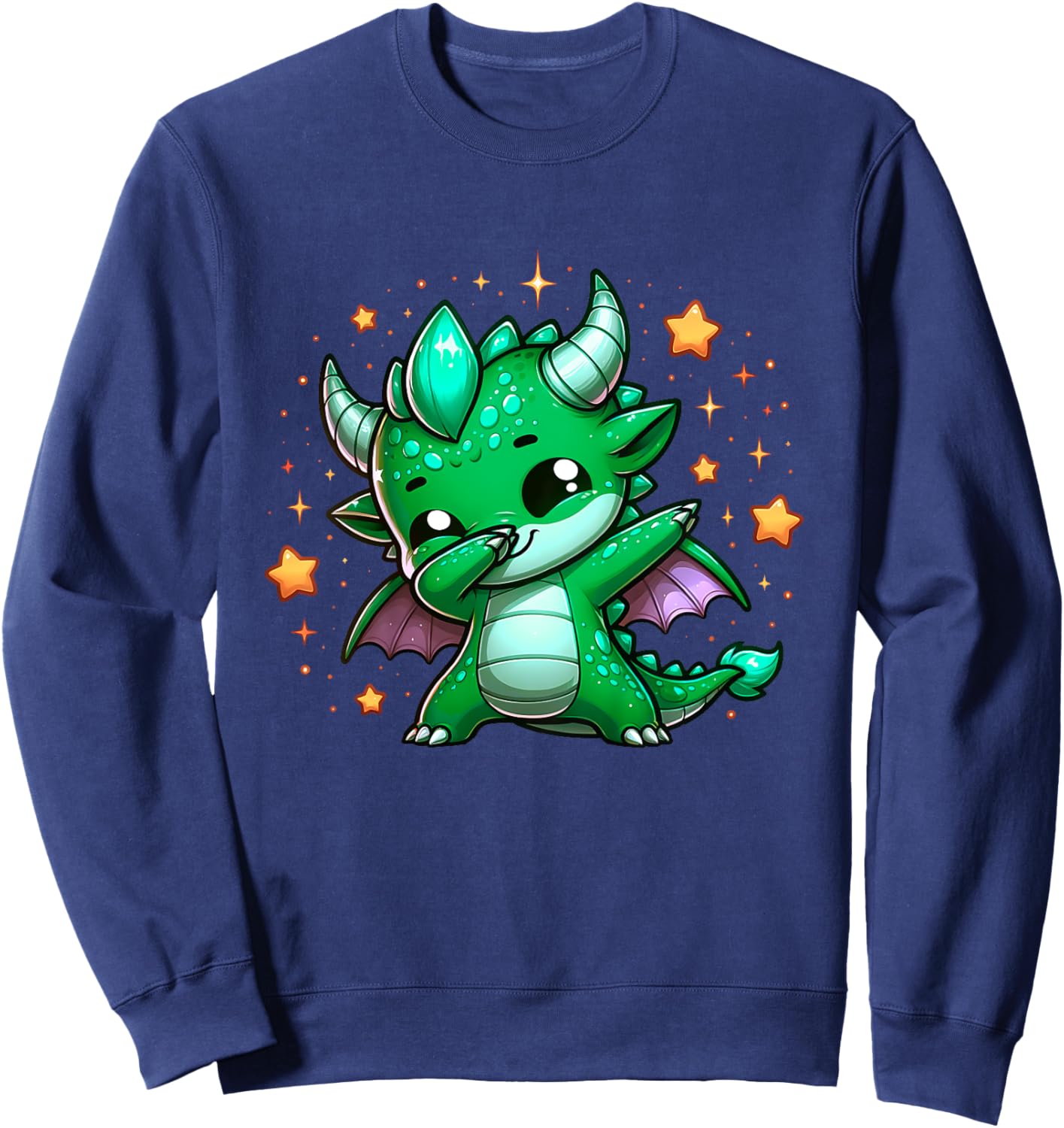Dragon Dabbing Cute Ren Faire Graphic Toddler Girl Boy Funny Sweatshirt - Sweatshirt | Navy