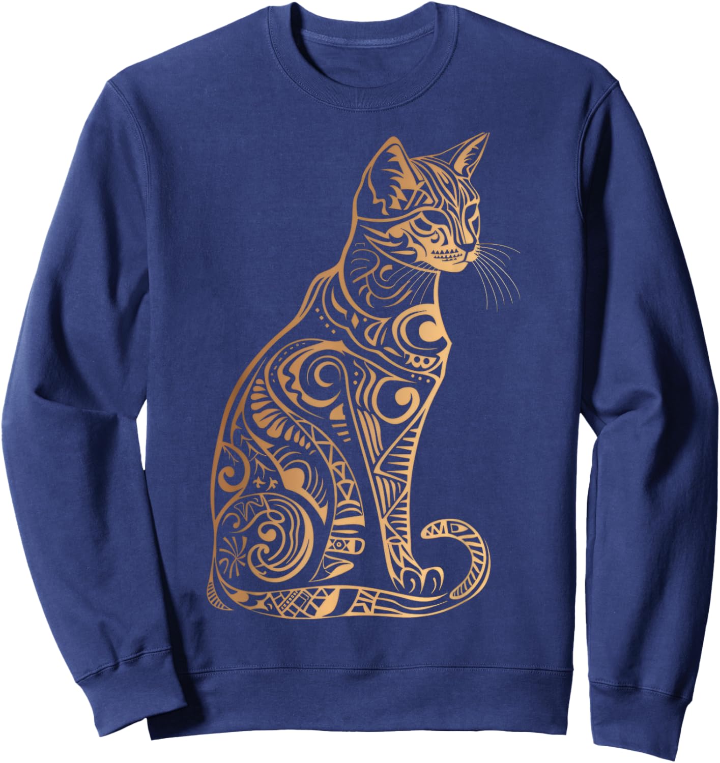 Cats Tribal Vintage Retro Graphic Sweatshirt - Sweatshirt | Navy