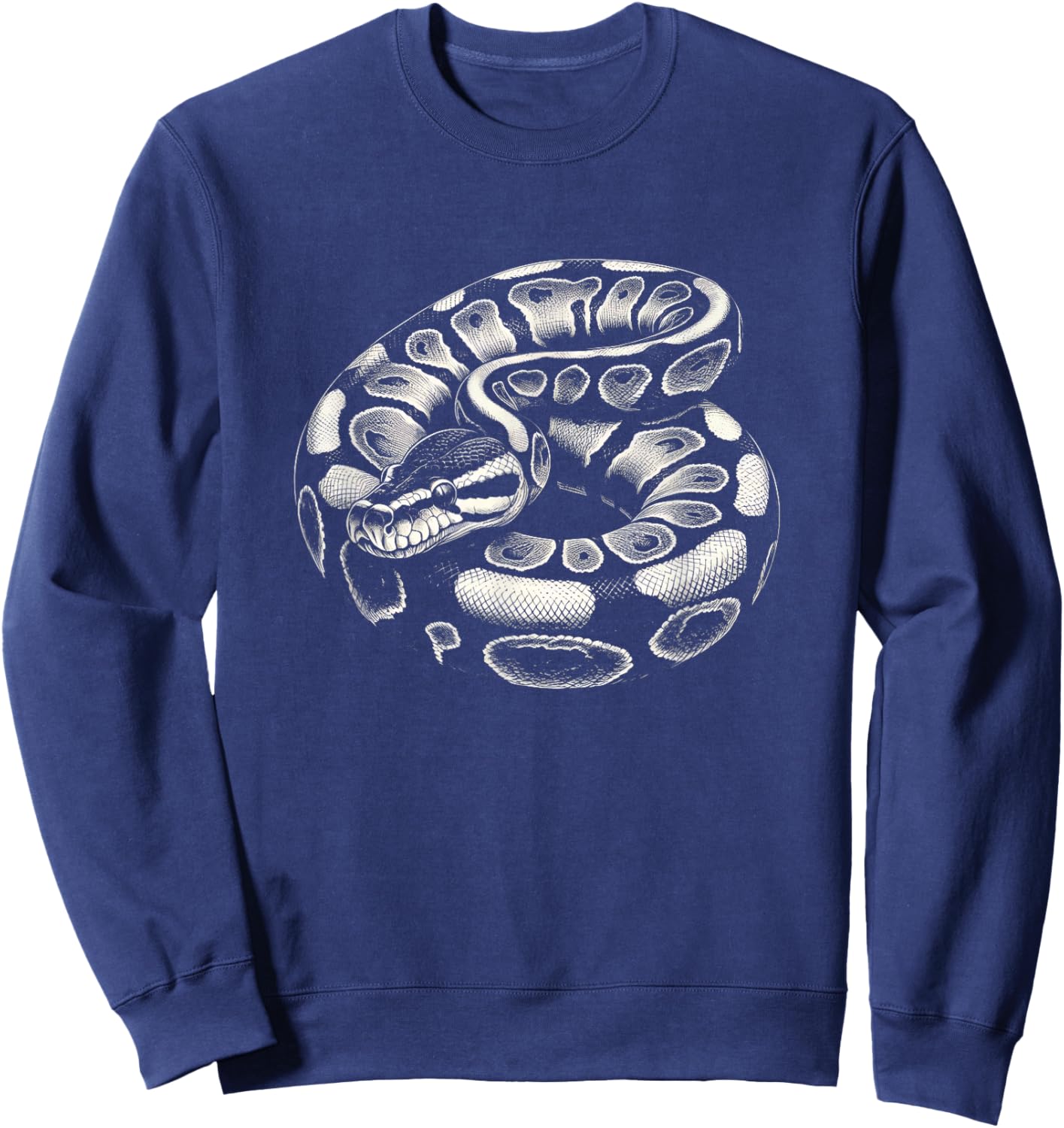 Ball Python Snake Graphic Art Design Sweatshirt - Sweatshirt | Navy