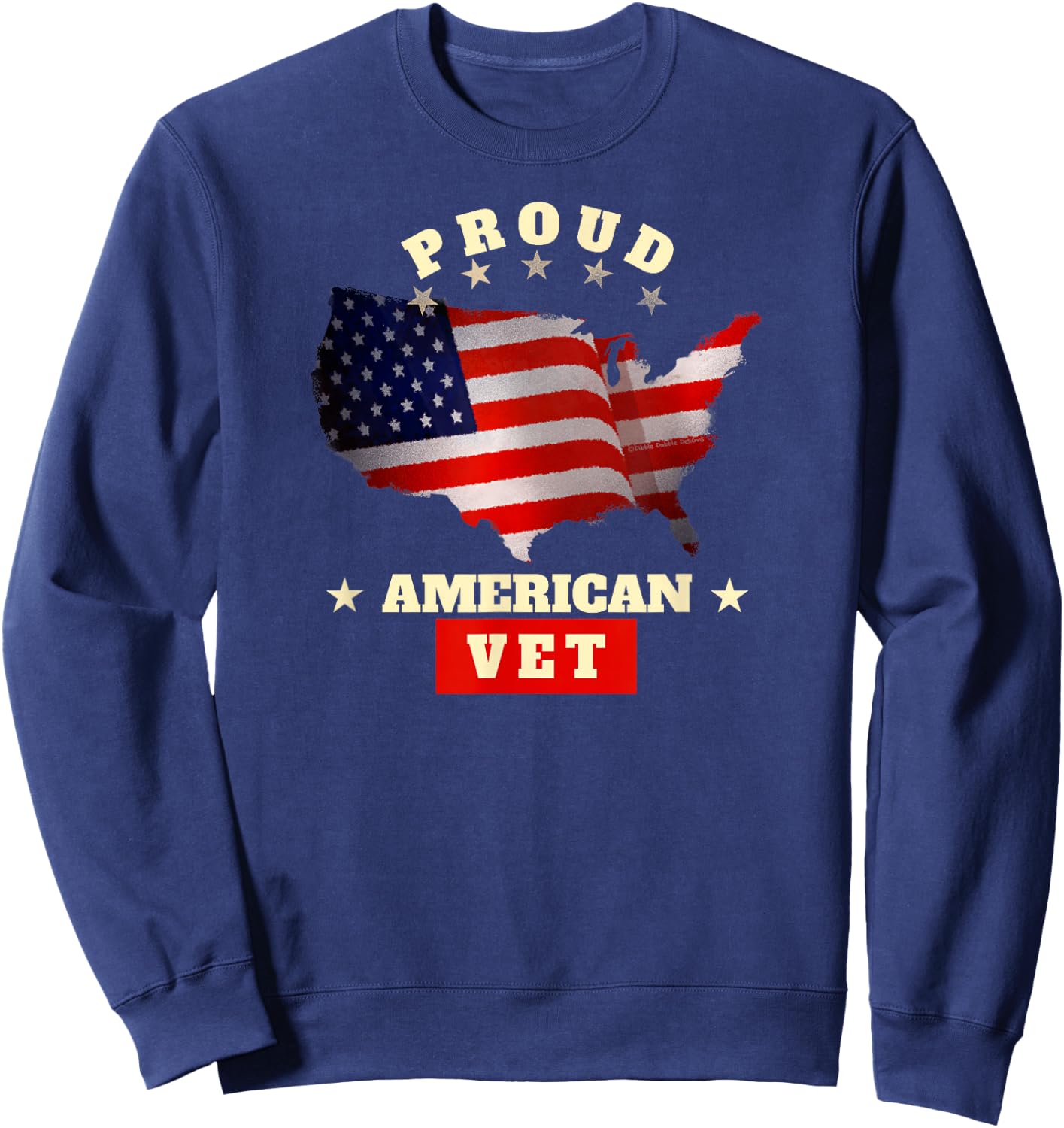 USA Flag Patriotic Proud American VET - Veterans Sweatshirt - Sweatshirt | Navy