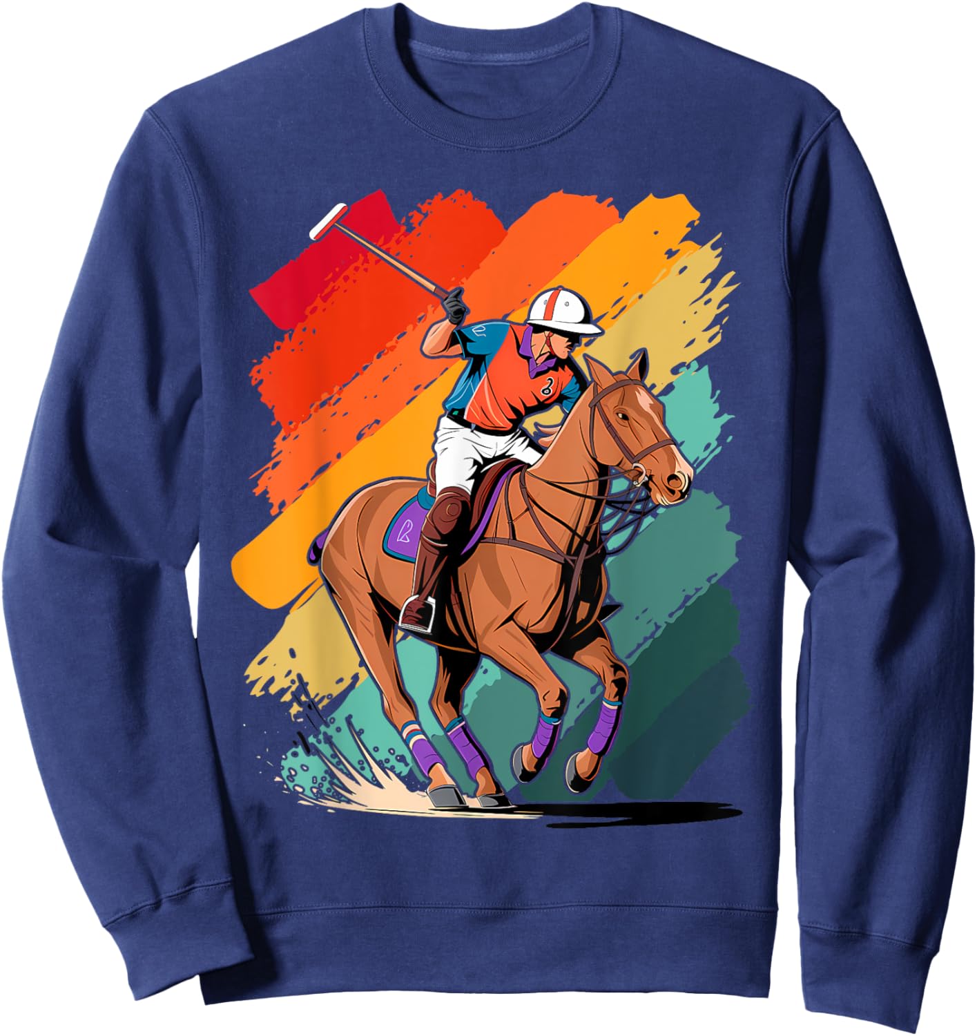 Colorful Polo player Boy on Polo Sweatshirt - Sweatshirt | Navy
