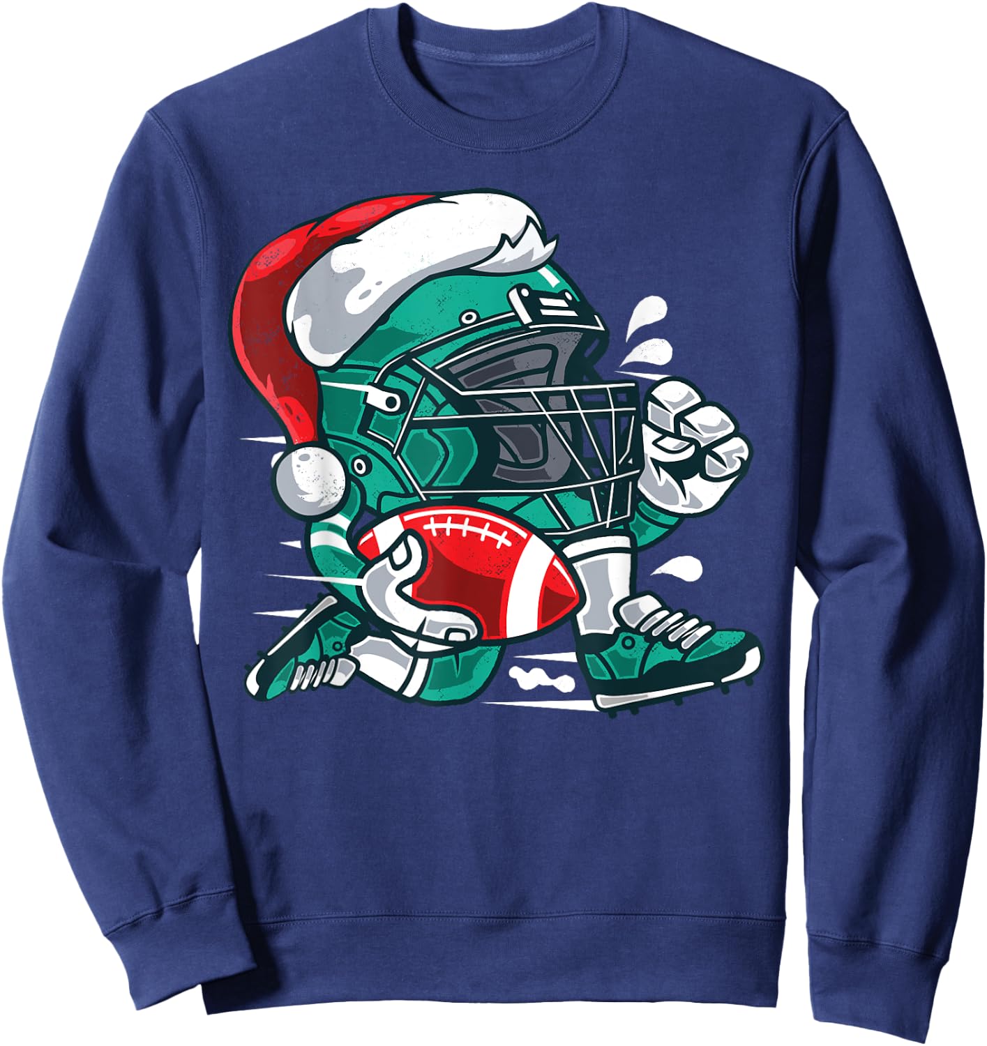 Football Christmas Santa Shirt for Boys and Girls Sweatshirt - Sweatshirt | Navy