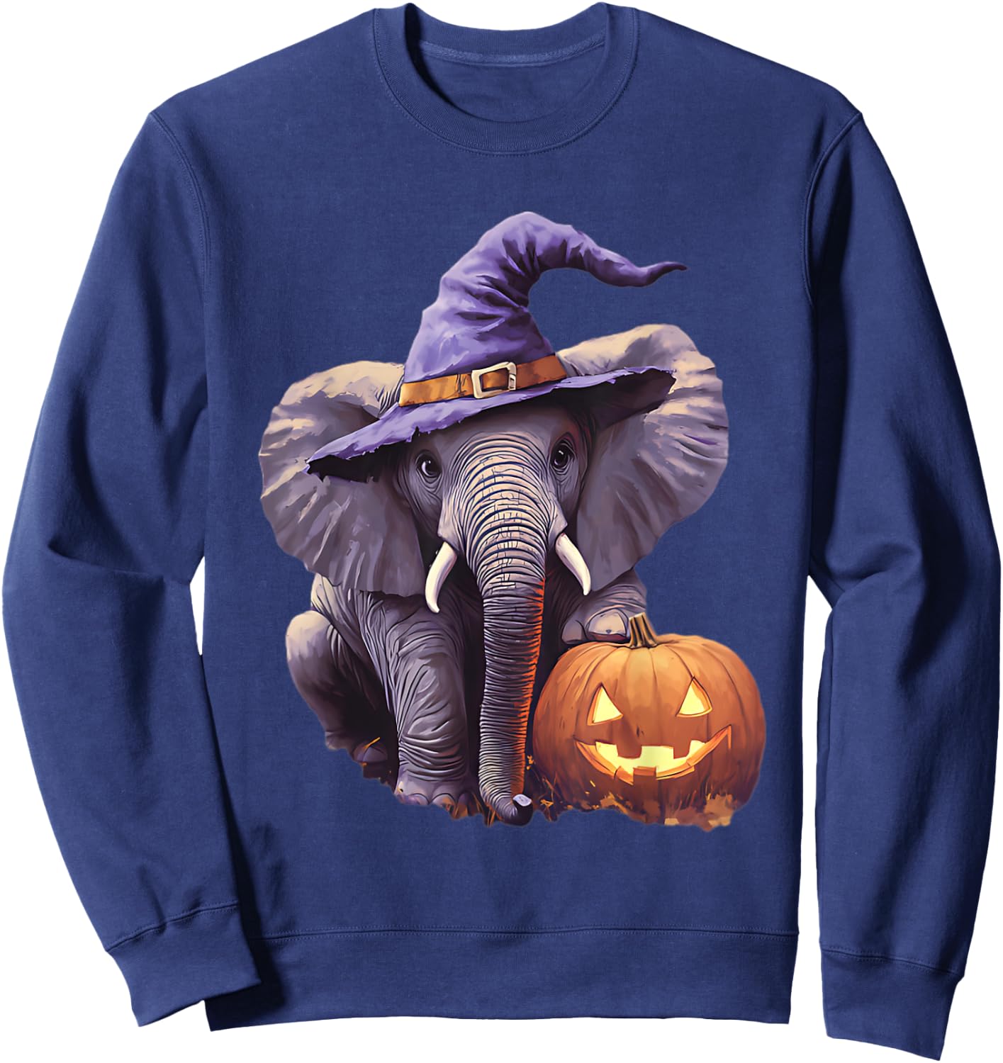 Halloween Pumpkin Decor Girls Boys Kids Elephant Halloween Sweatshirt - Sweatshirt | Navy