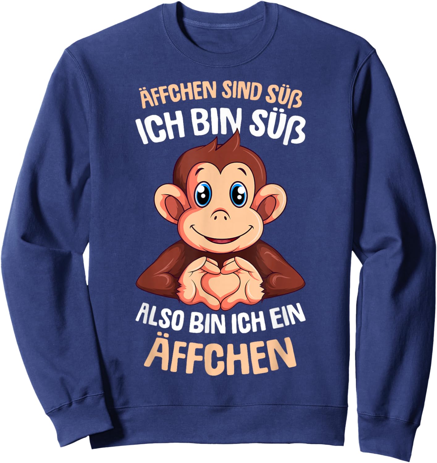 Äffchen sind süß Mädchen Kinder Damen Affe Sweatshirt - Sweatshirt | Navy