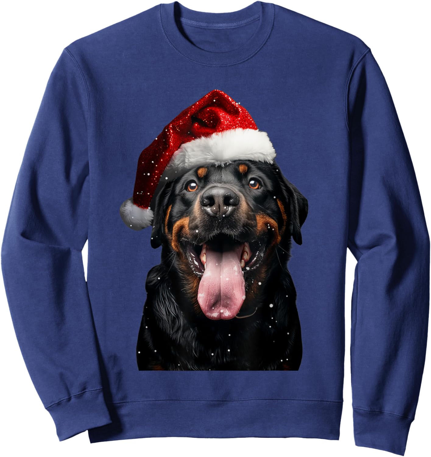 Christmas Dog Outfit Rottweiler Christmas Adult Black Small Graphic Sweatshirt - Sweatshirt | Navy