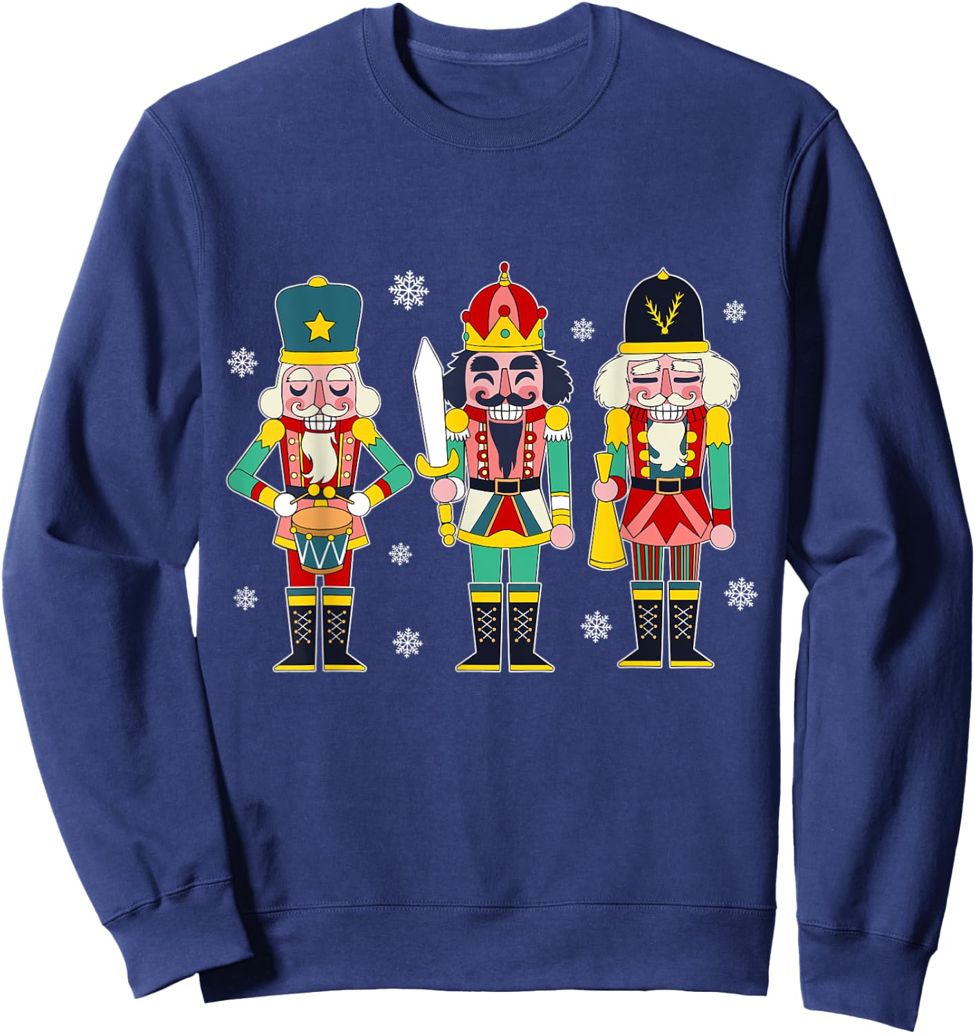 Vintage Nutcracker Squad Christmas 2024 Xmas Matching Women Sweatshirt - Sweatshirt | Navy