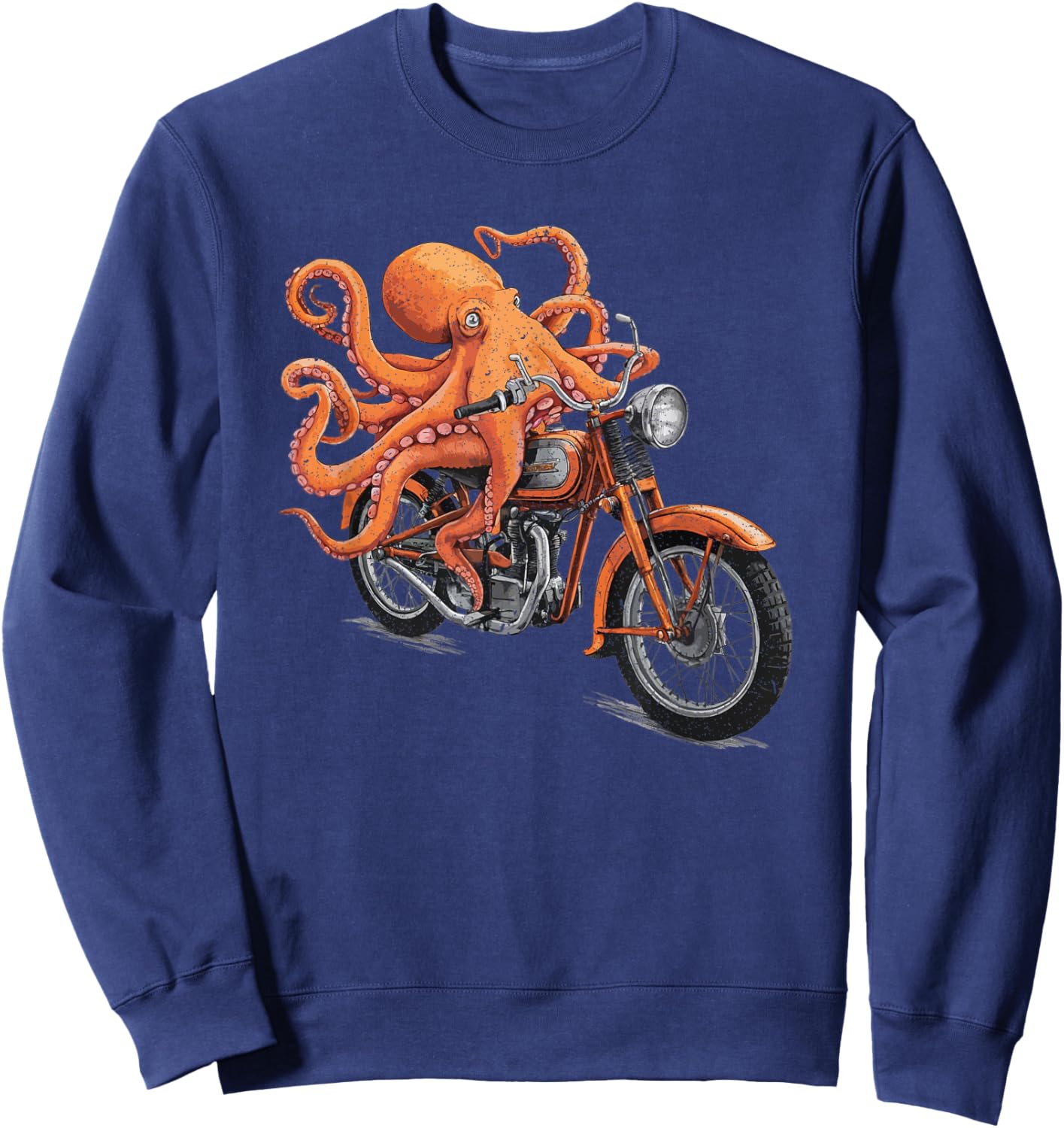 Octopus Riding vinage Biker Motorcycle Sweatshirt - Sweatshirt | Navy