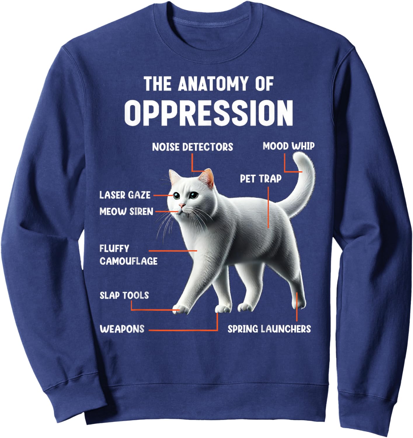 The Anatomy of Oppression Sarcastic Cat Sweatshirt - Sweatshirt | Navy