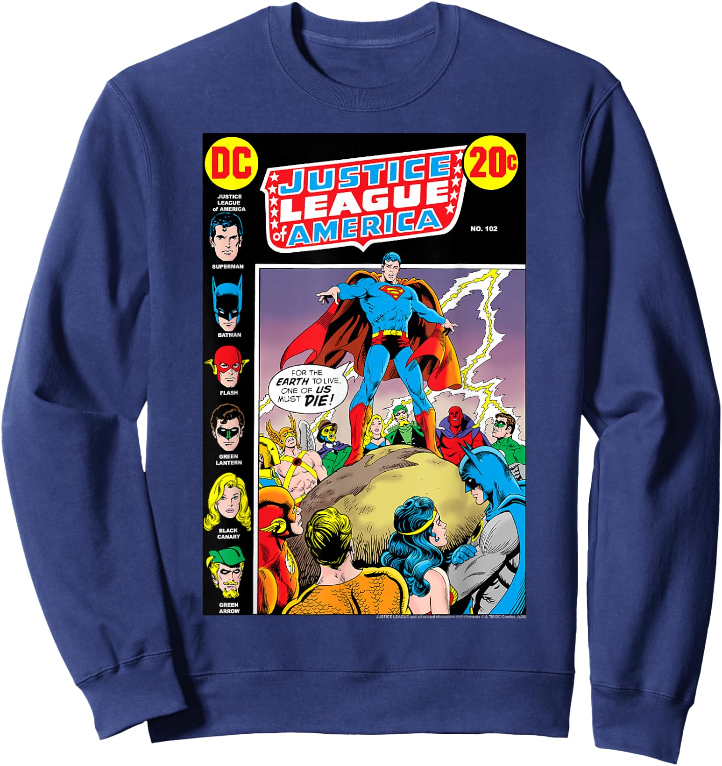 DC Comics Justice League Of America #102 Comic Sweatshirt - Sweatshirt | Navy
