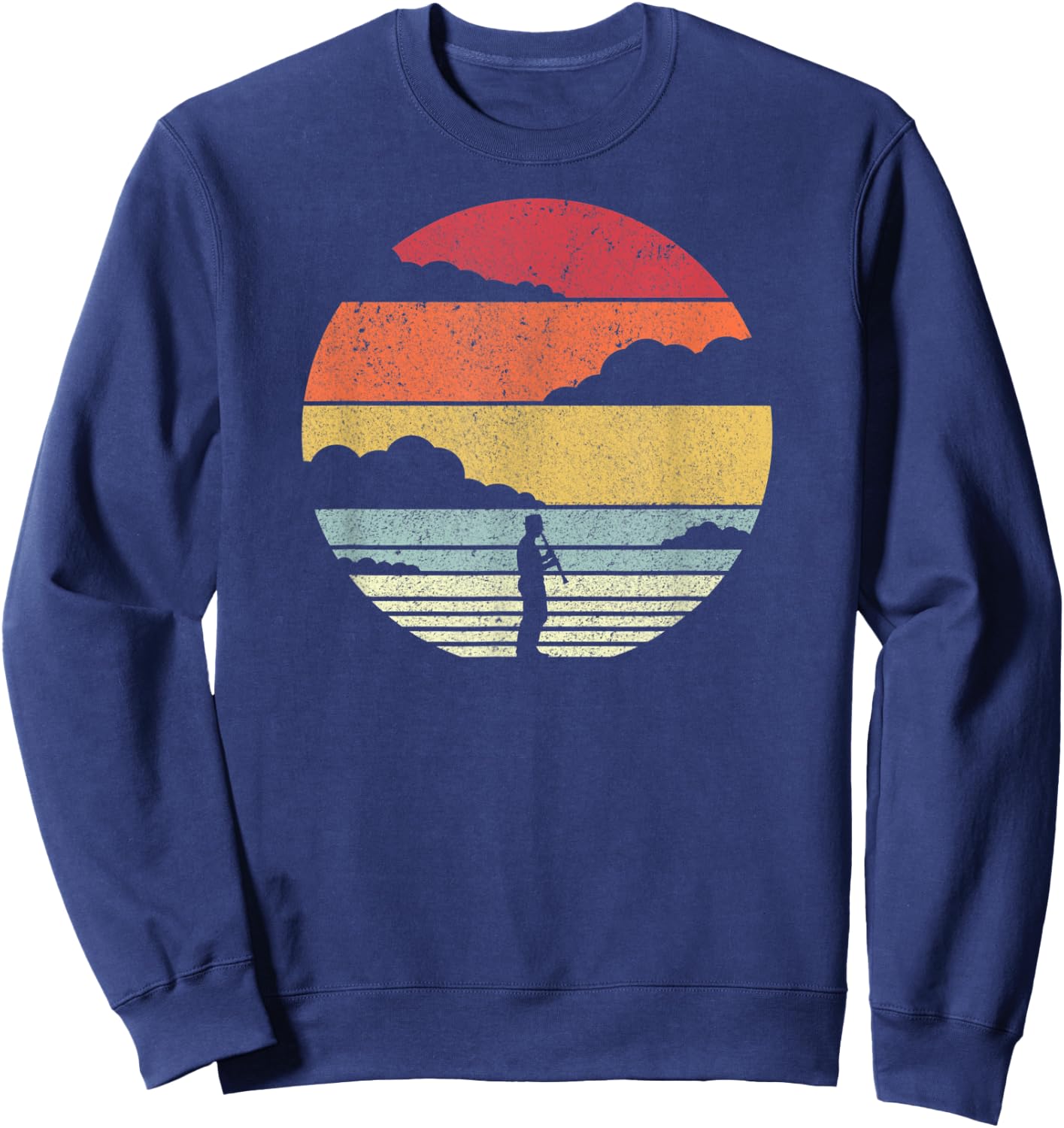 Clarinet Shirt. Retro Style For Clarinetist Sweatshirt - Sweatshirt | Navy