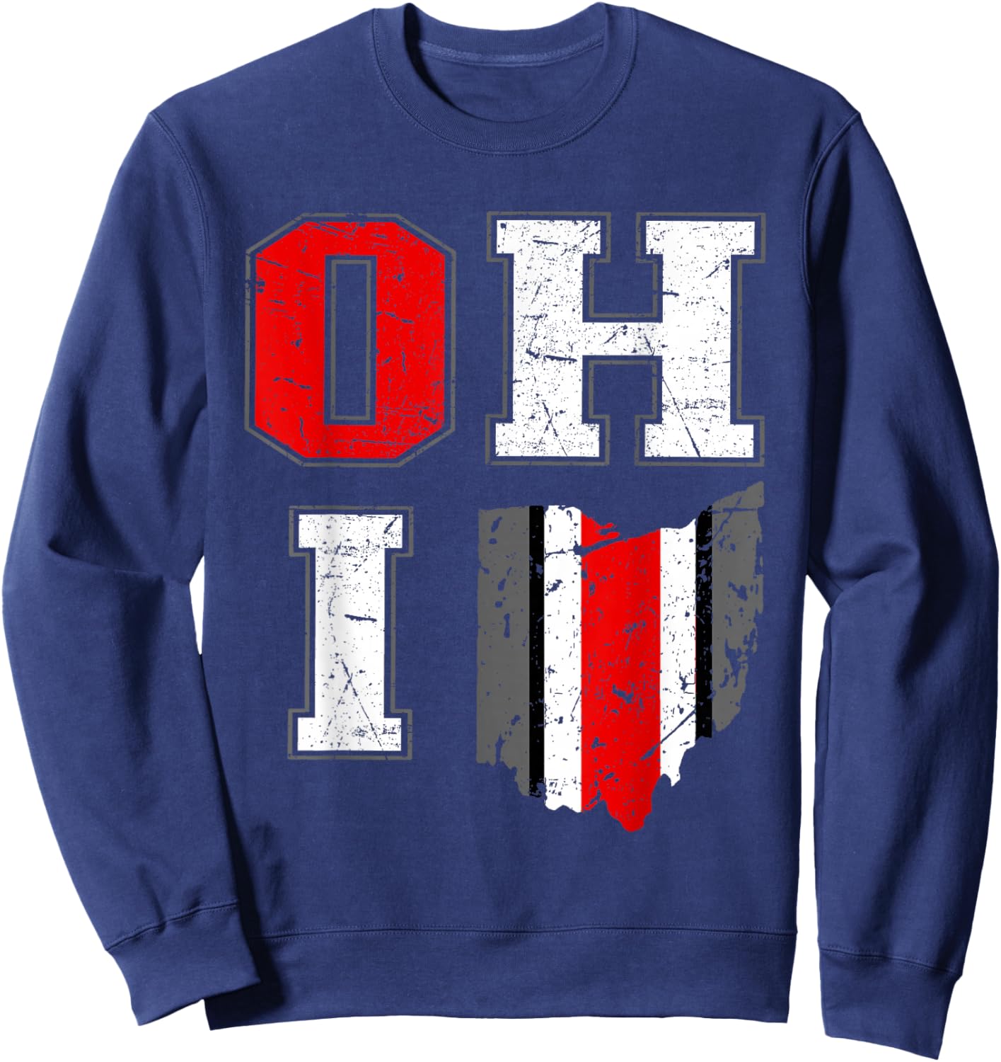 Vintage OHIO state of Ohio Map Women Men Sweatshirt - Sweatshirt | Navy