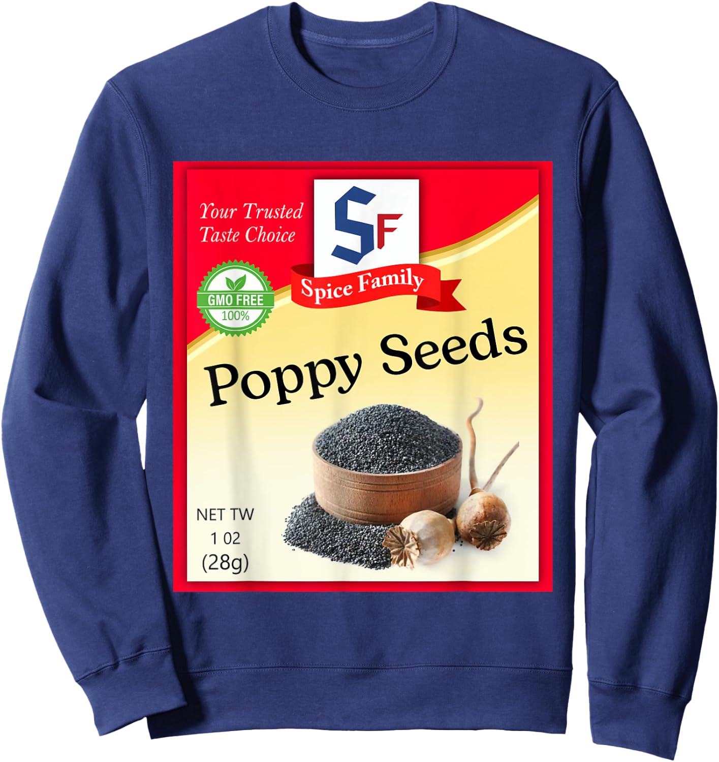 Poppy Seeds Condiment Costume Holiday Spice Costumes Sweatshirt - Sweatshirt | Navy