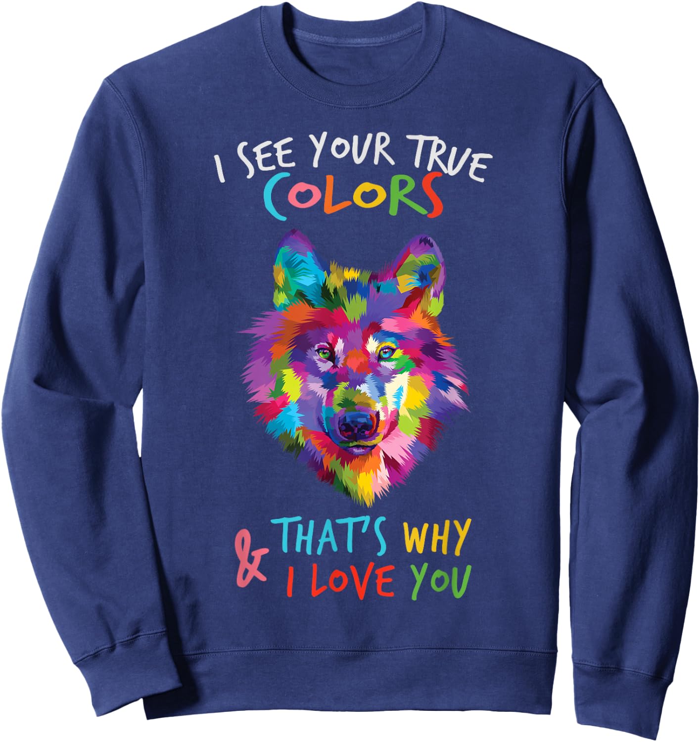 Autism Awareness Wolf It's Ok to be Different Autism Sweatshirt - Sweatshirt | Navy