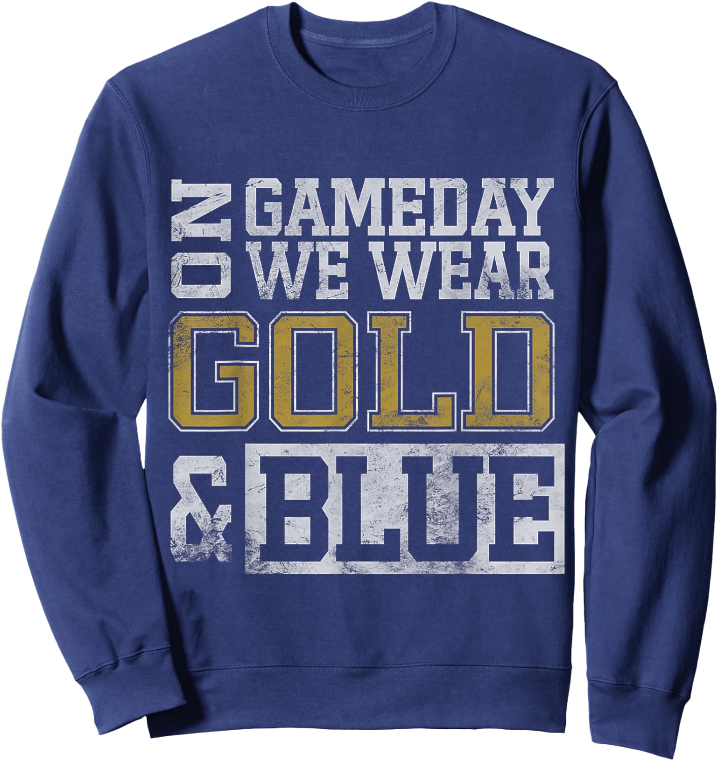 Blue Gold Game Day Group School Tournament Team Cheerleaders Sweatshirt - Sweatshirt | Navy
