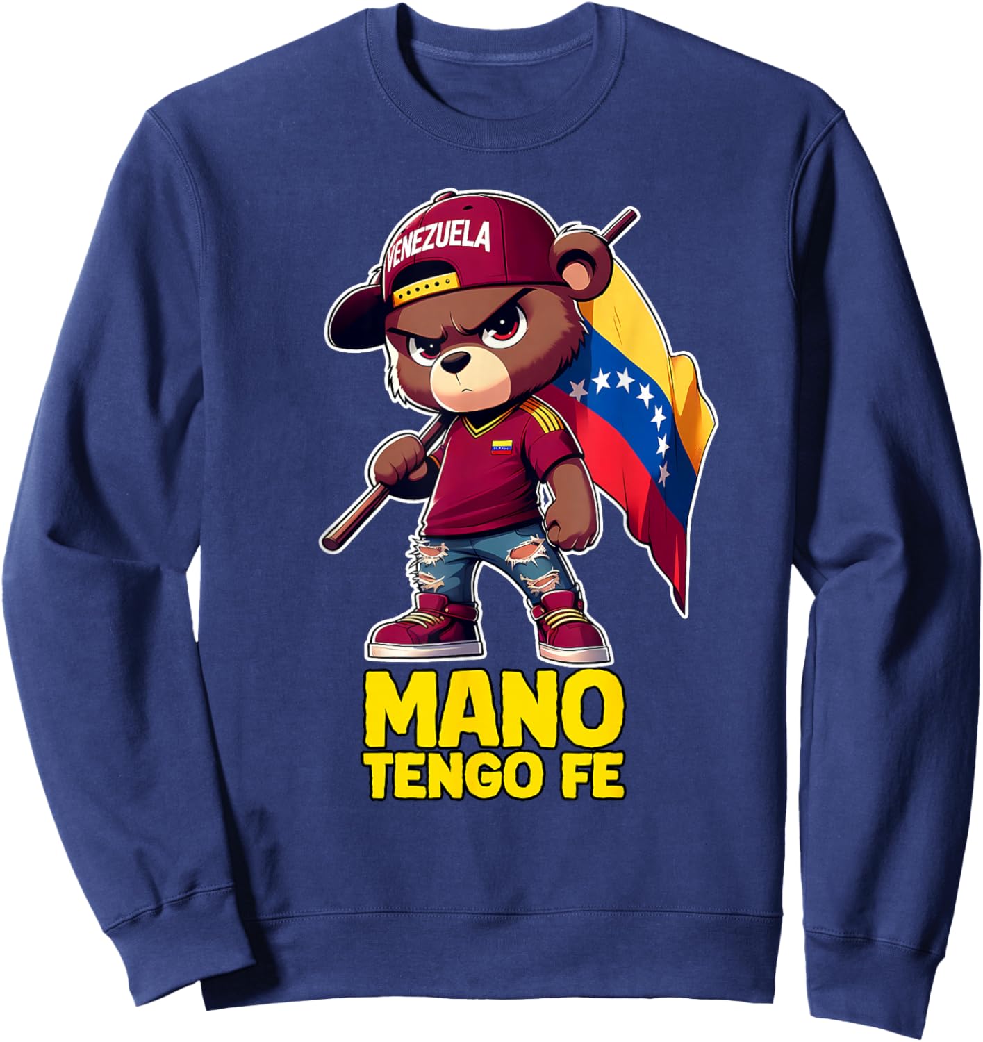Vinotinto Venezuela Mano Tengo FE Shirt Teddy Bear Sweatshirt - Sweatshirt | Navy