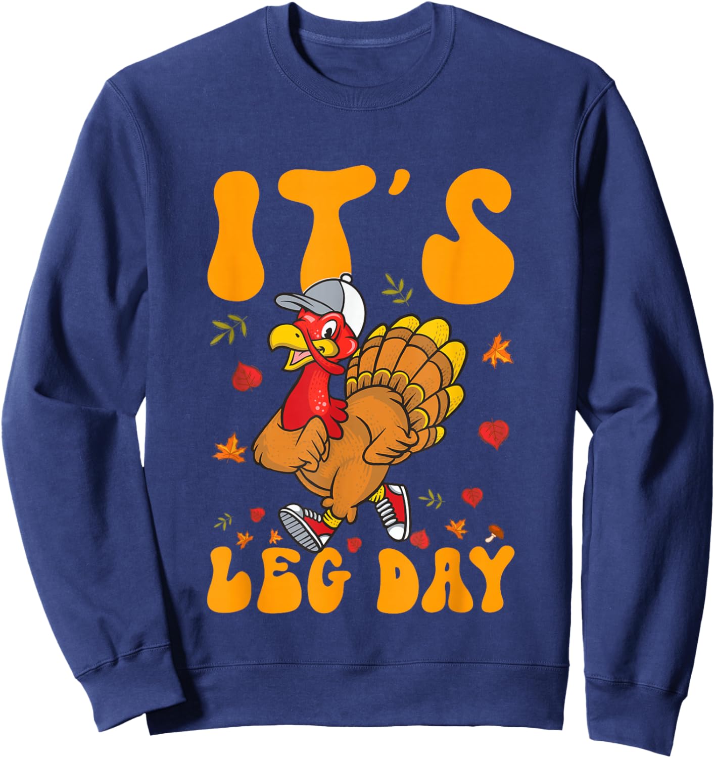 Turkey Trot Gear Costume Kids Thanksgiving Turkey Running Sweatshirt - Sweatshirt | Navy