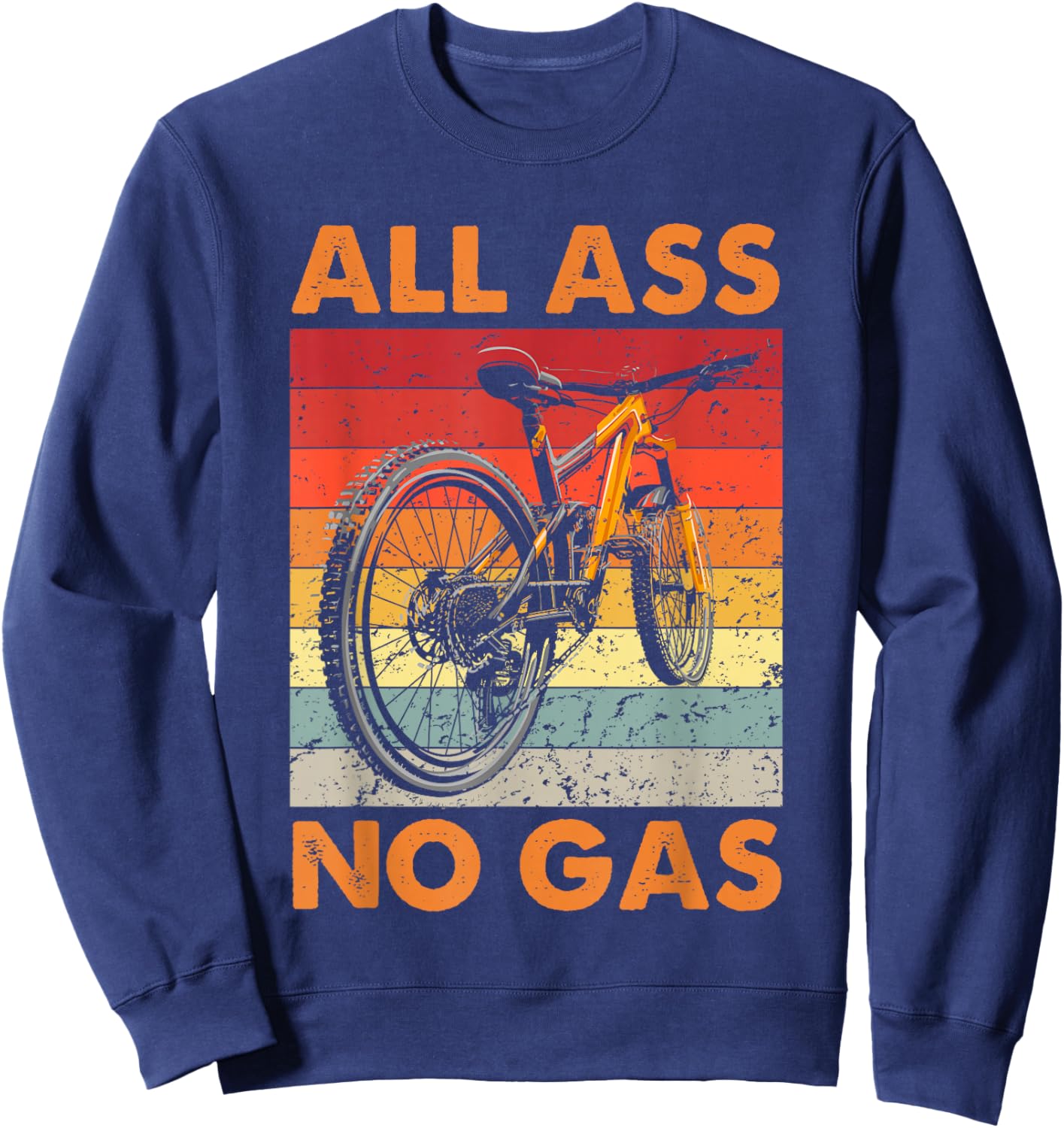 Funny Mountain Bike - All Ass No Gas - MTB Cycling Sweatshirt - Sweatshirt | Navy