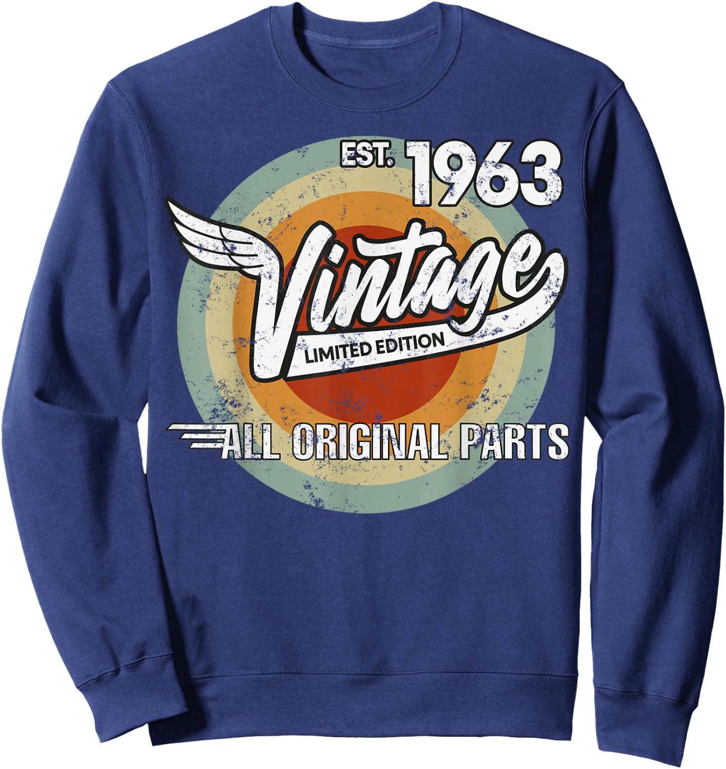 1963 Born Made in 1963 Vintage Biker Birthday Gifts Sweatshirt - Sweatshirt | Navy