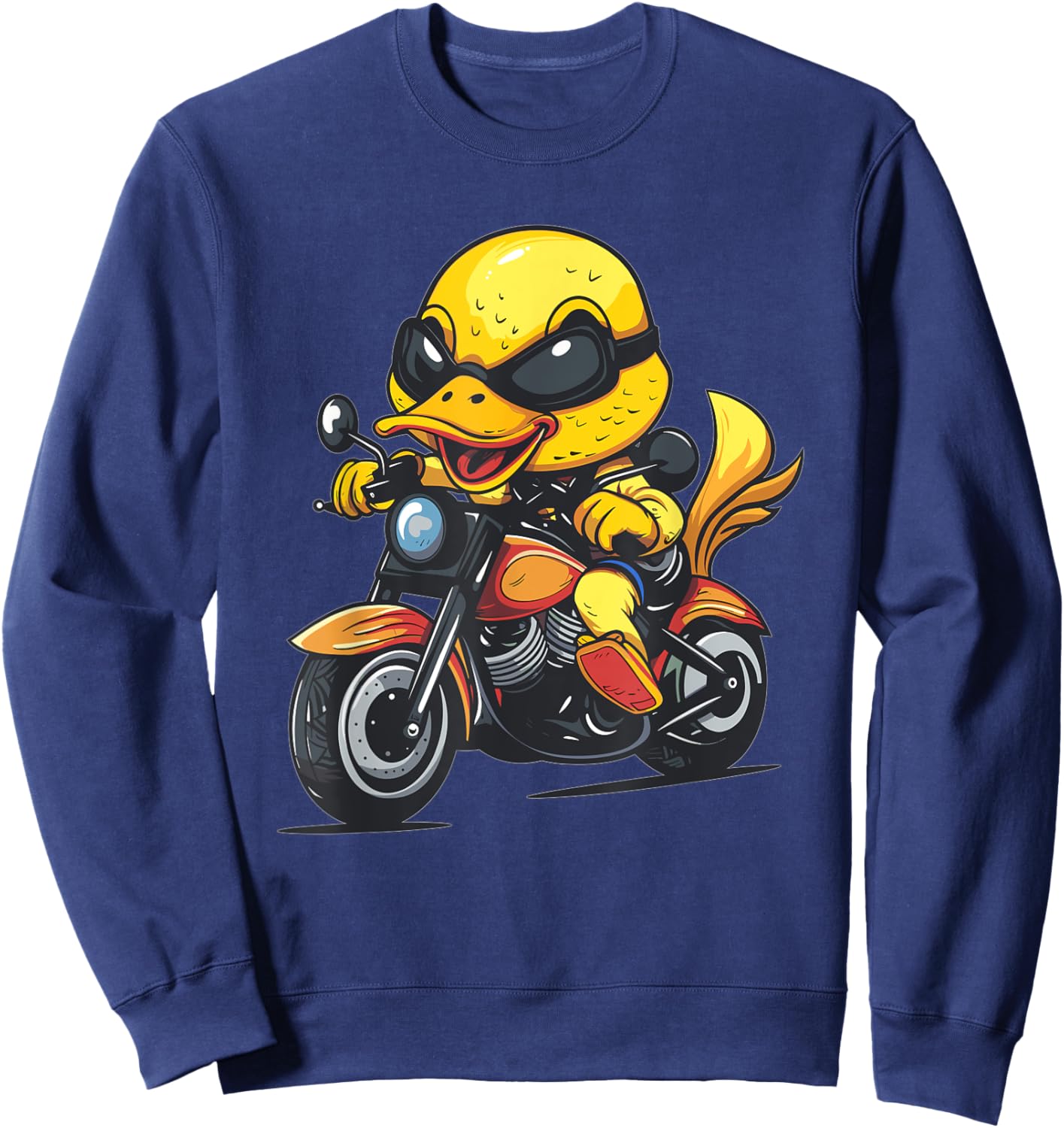 Cute Motorcycle Duck Sweatshirt - Sweatshirt | Navy