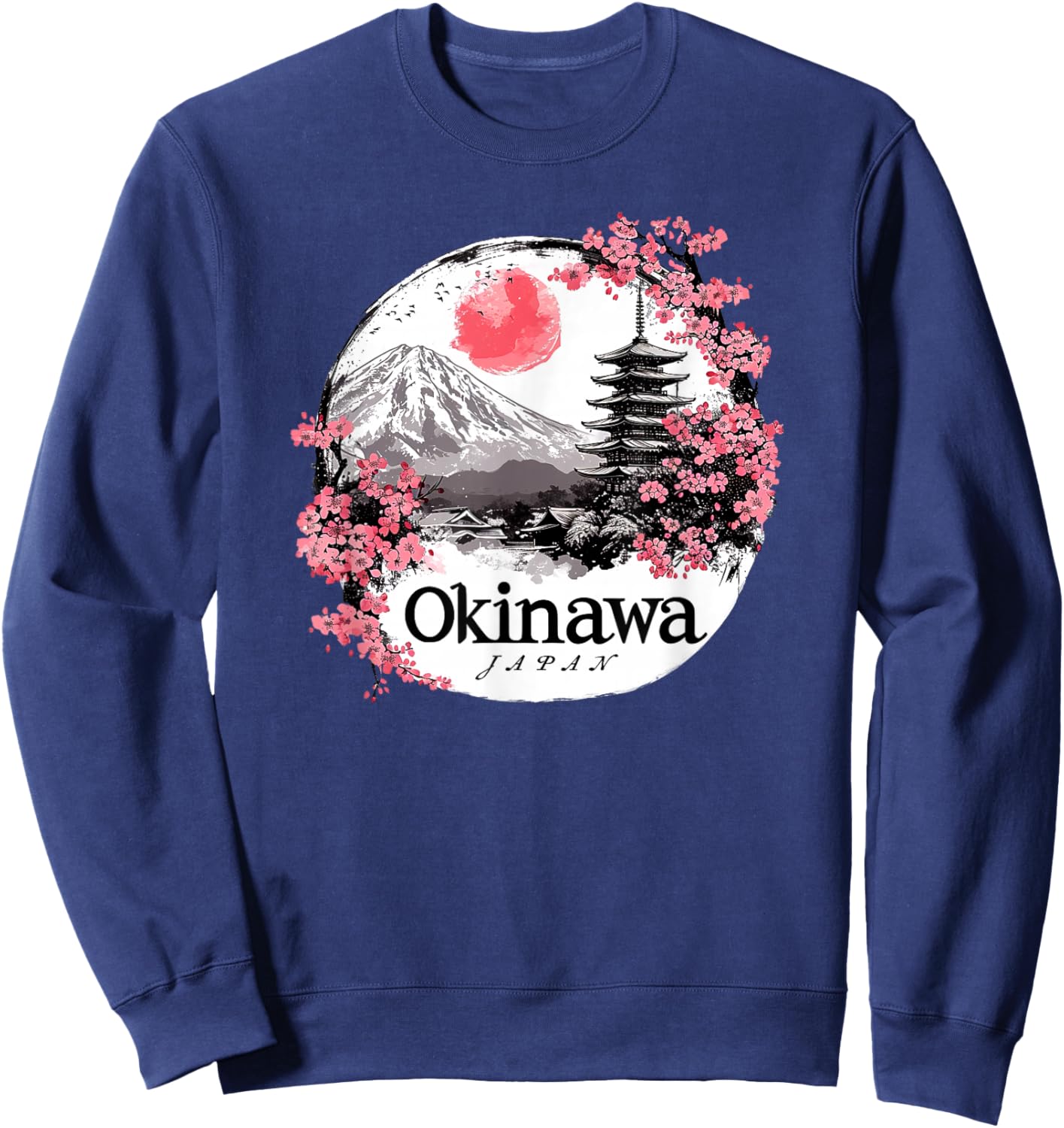 Okinawa Prefecture Blossom Vista Gift Japan Sweatshirt - Sweatshirt | Navy
