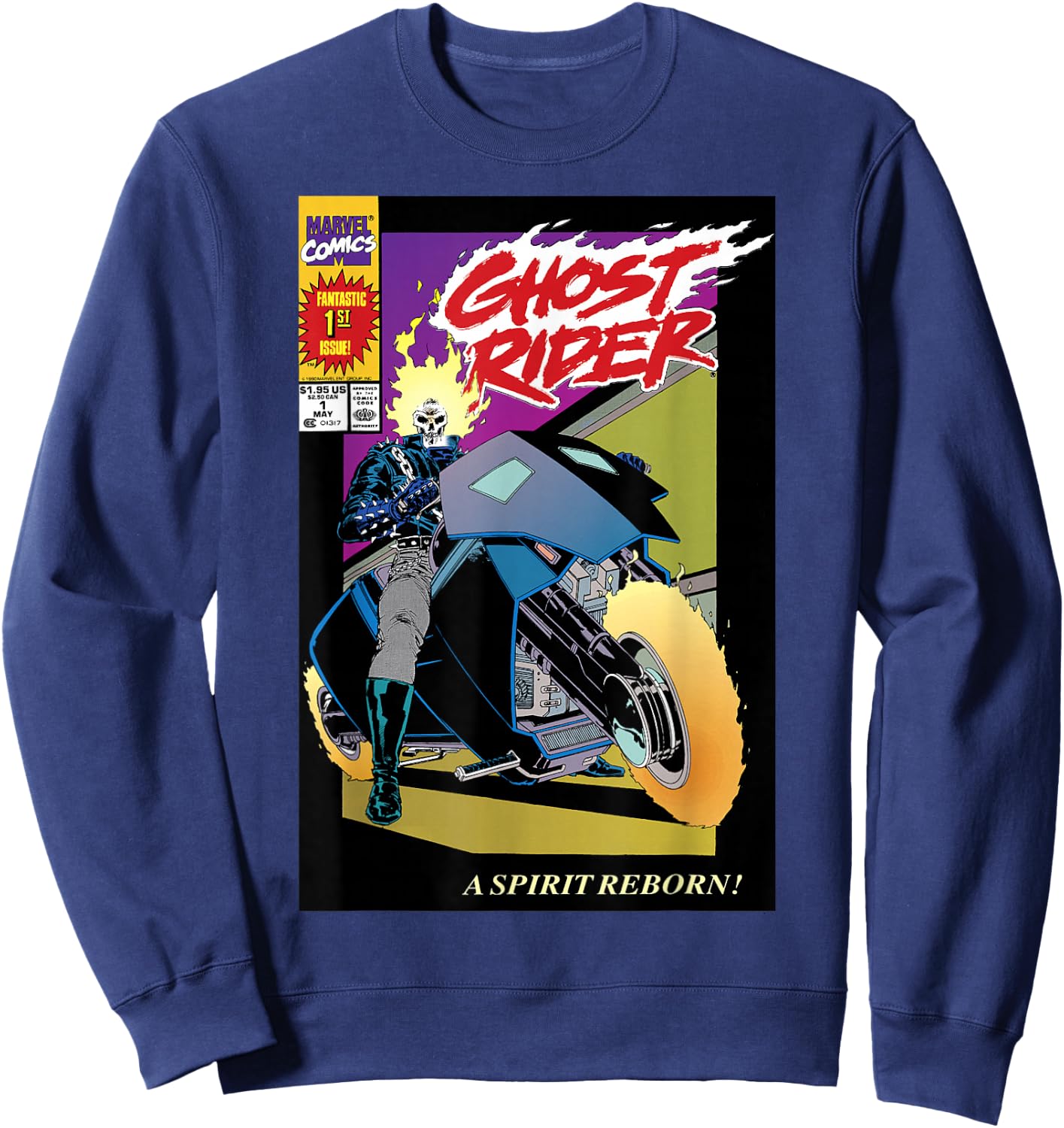Marvel Ghost Rider Number 1 Comic Cover Sweatshirt - Sweatshirt | Navy