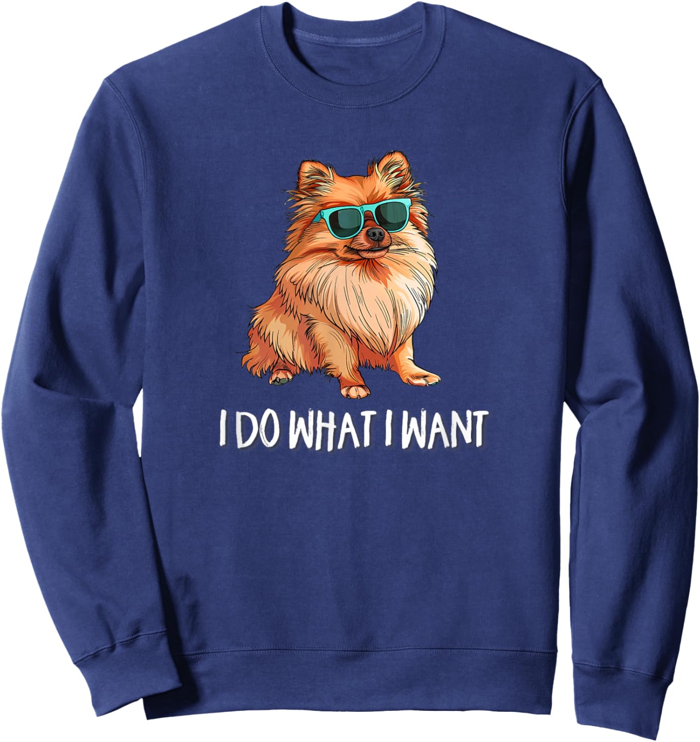 Funny I Do What I Want Pomeranian Lover Sweatshirt - Sweatshirt | Navy