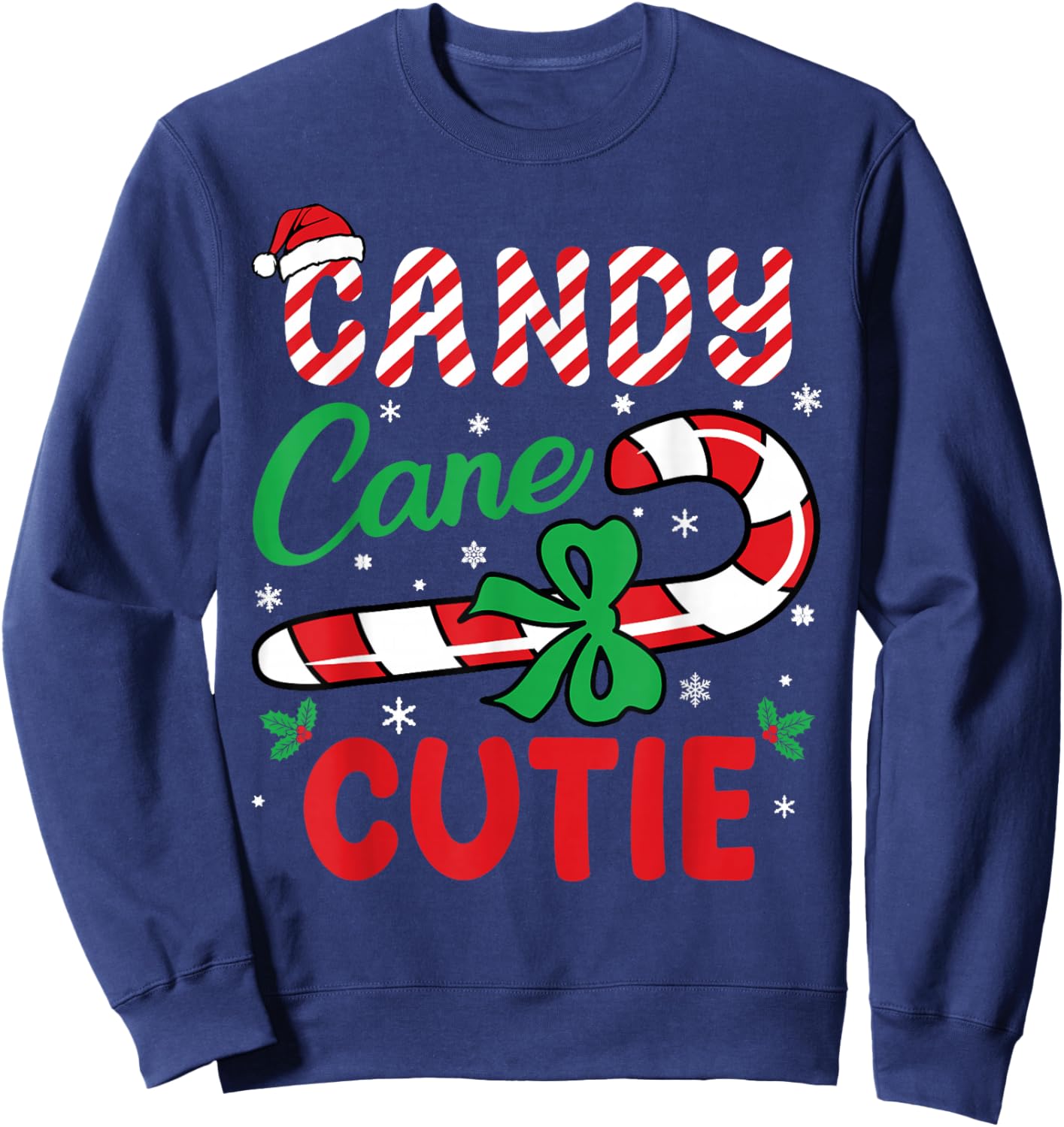 Candy Cane Cutie Funny Christmas Holiday Boys Toddlers Kids Sweatshirt - Sweatshirt | Navy