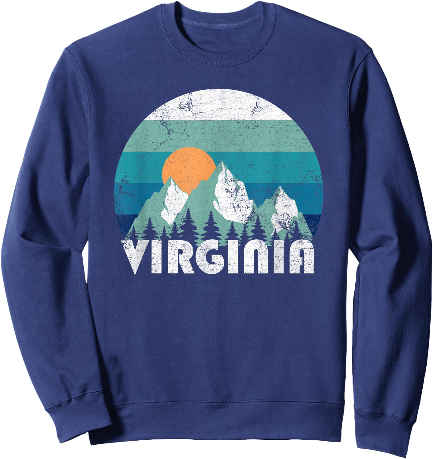 Virginia State Retro Vintage Sweatshirt - Sweatshirt | Navy