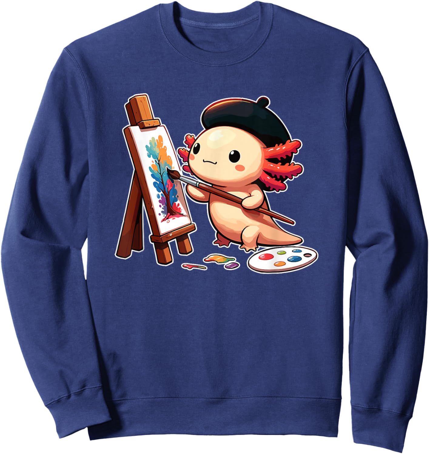 Painter Art Artist Axolotl Sweatshirt - Sweatshirt | Navy
