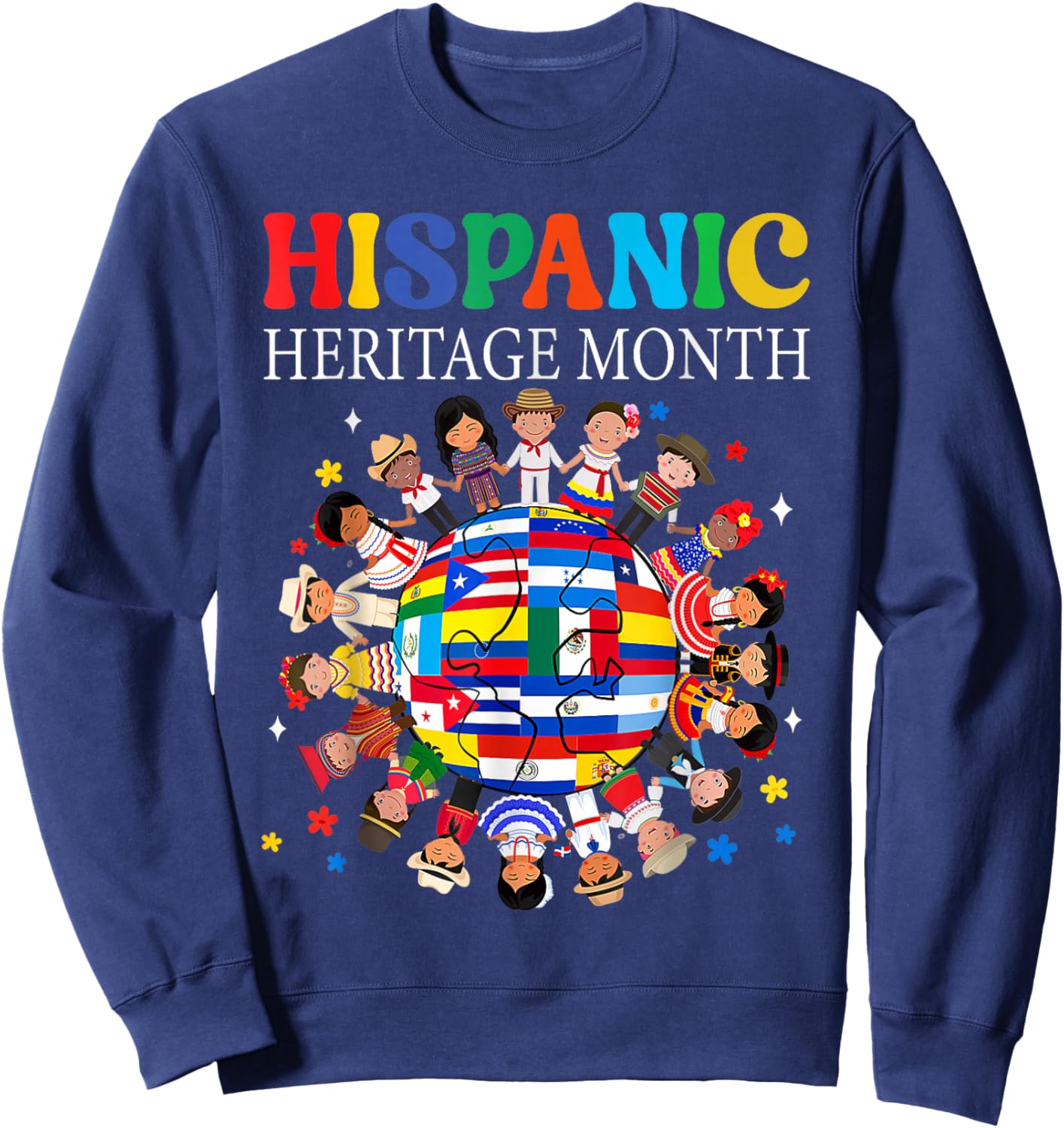 Hispanic Heritage Month Latino Puerto Rico Boys Girls Kids Sweatshirt - Sweatshirt | Navy