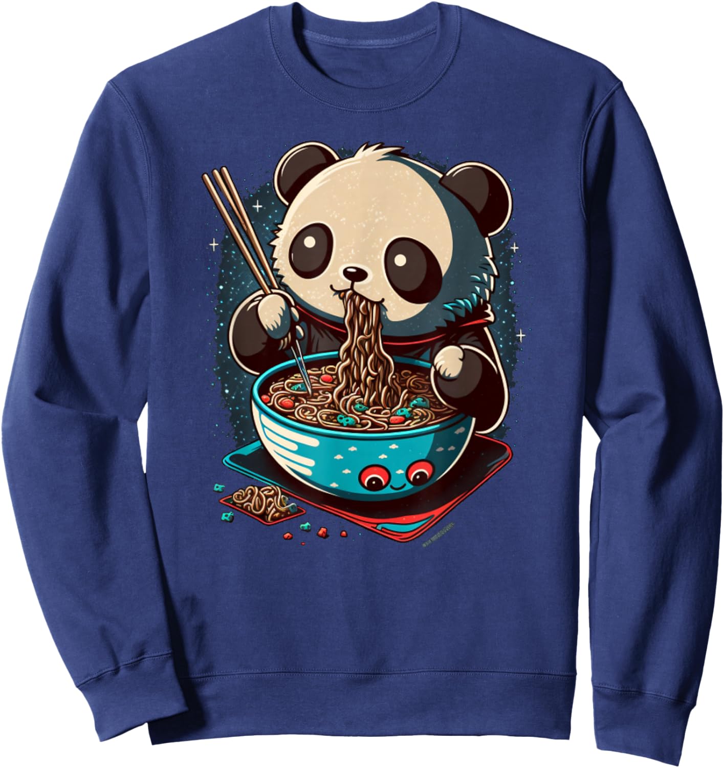 Adorable Kawaii Panda Eating Ramen Gifts Sweatshirt - Sweatshirt | Navy