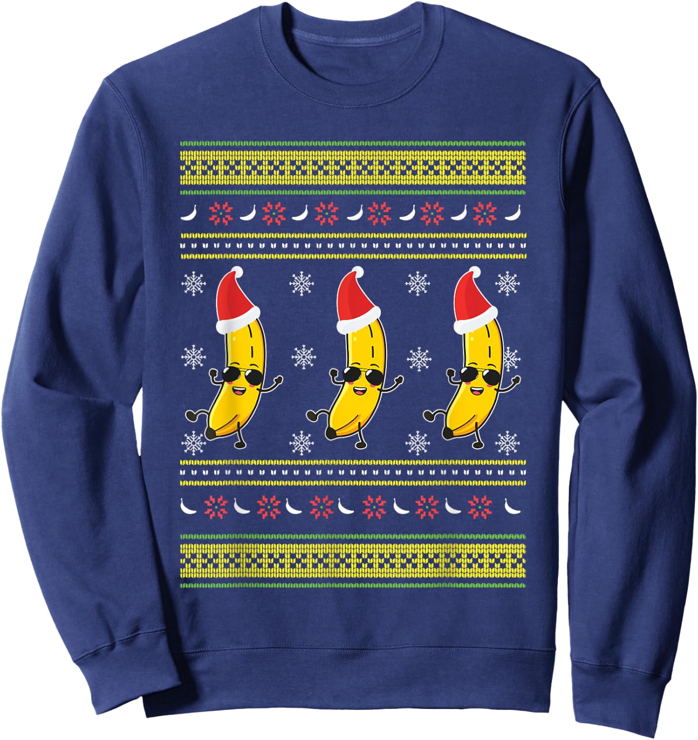 All I Want For Christmas Is Bananas Ugly Xmas For Banana Fan Sweatshirt - Sweatshirt | Navy