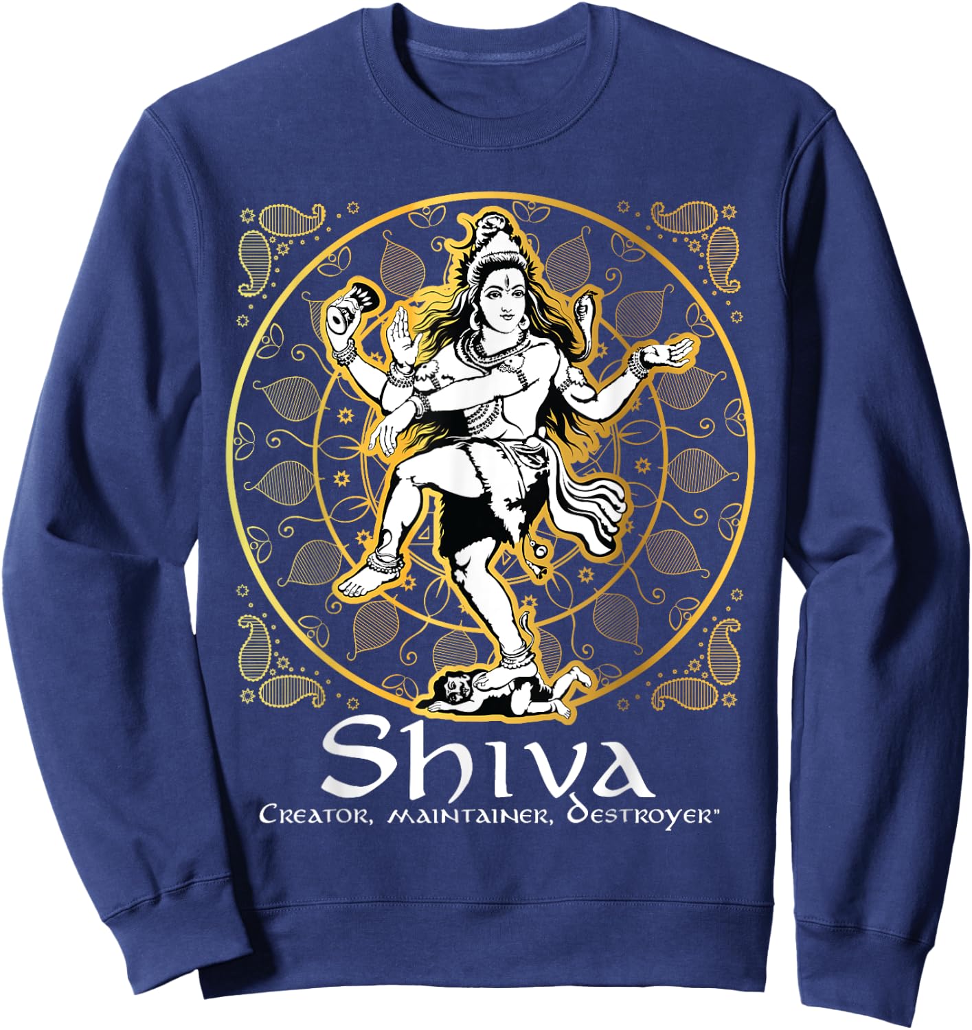 Shiva 'Creator, Maintainer, Destroyer' Hindu Gods Lord Shiva Sweatshirt - Sweatshirt | Navy