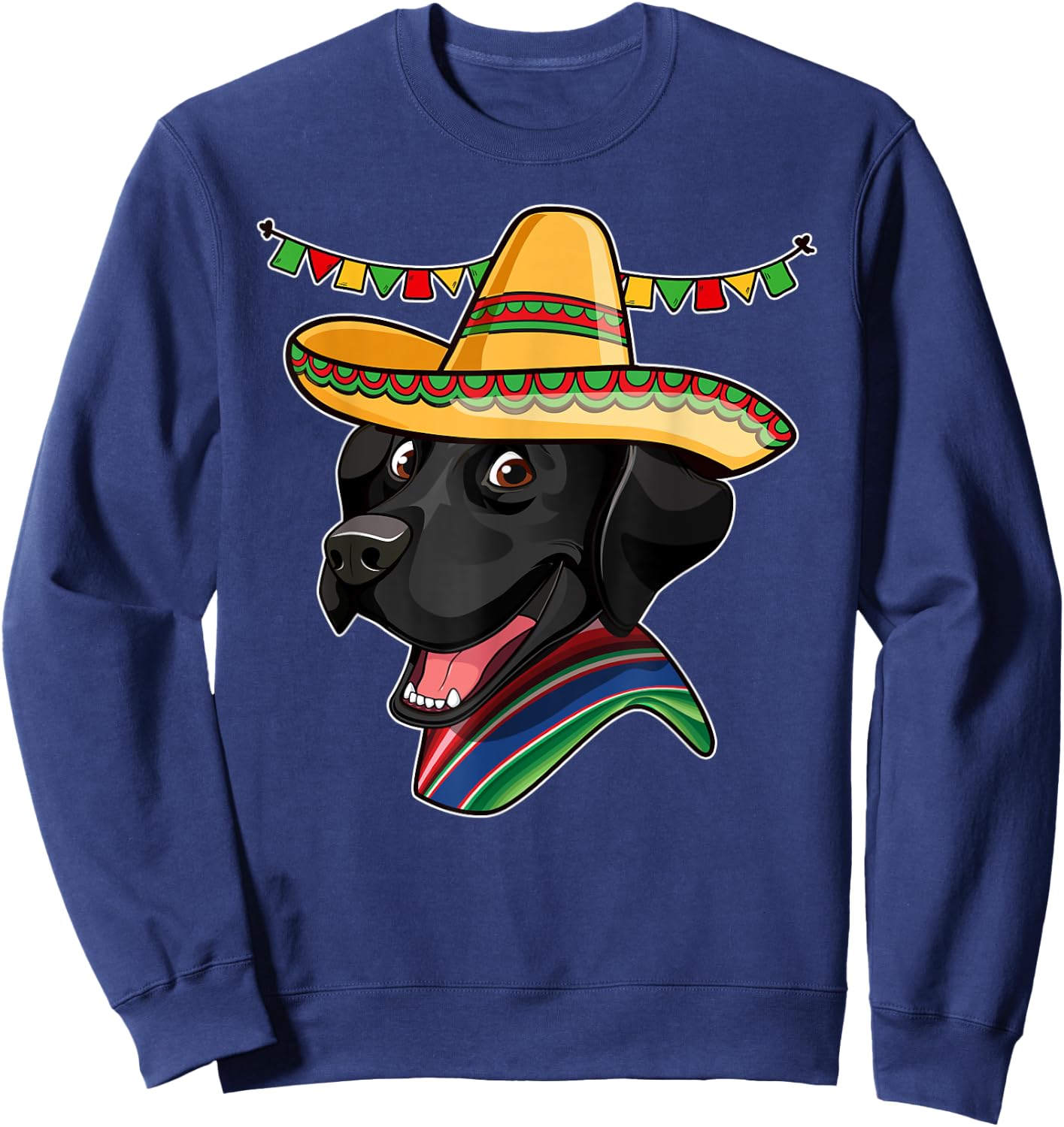 Black Lab Cinco De Mayo Mexican Sombrero Dog Gift Men Women Kids Sweatshirt - Sweatshirt | Navy